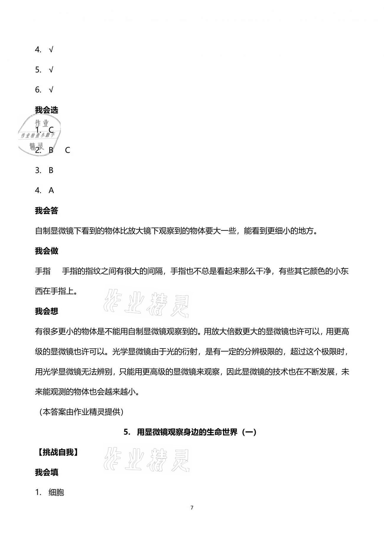 2021年新思維伴你學(xué)單元達標測試卷六年級科學(xué)下冊教科版 第7頁