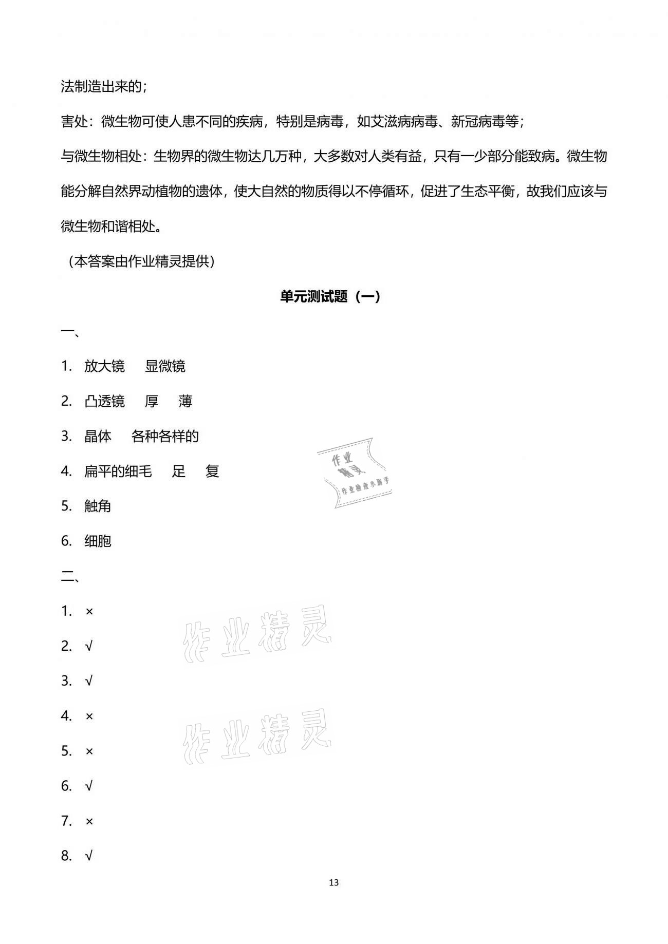 2021年新思維伴你學(xué)單元達(dá)標(biāo)測(cè)試卷六年級(jí)科學(xué)下冊(cè)教科版 第13頁