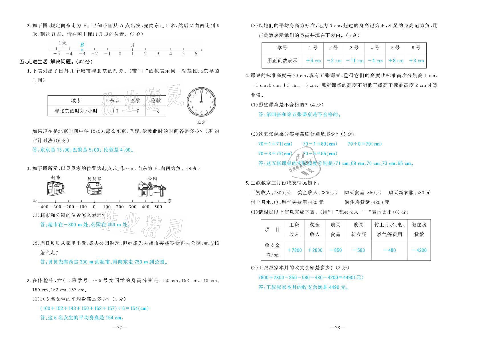 2021年小學生1課3練培優(yōu)作業(yè)本六年級數(shù)學下冊人教版 參考答案第2頁