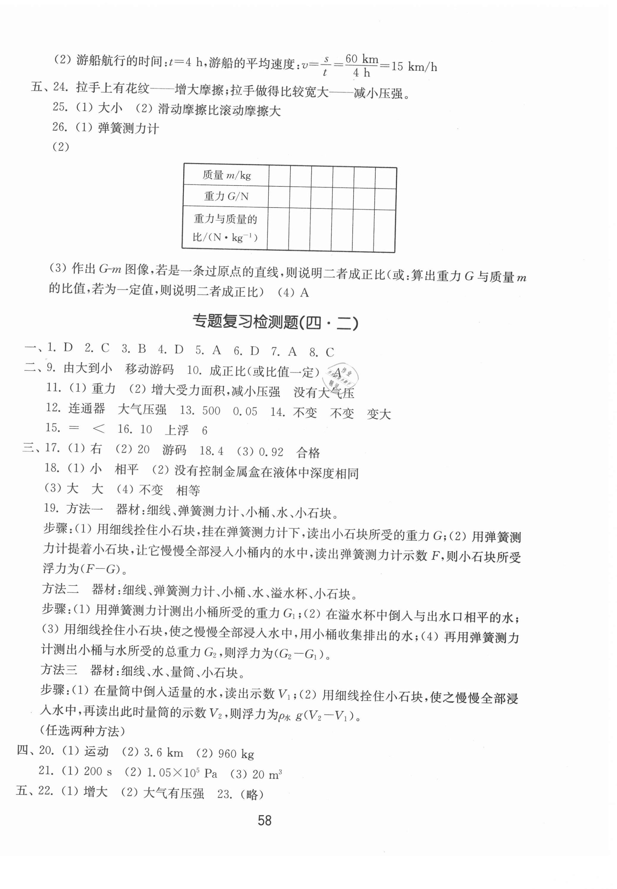 2021年初中基础训练九年级物理下册教科版山东教育出版社 参考答案第6页