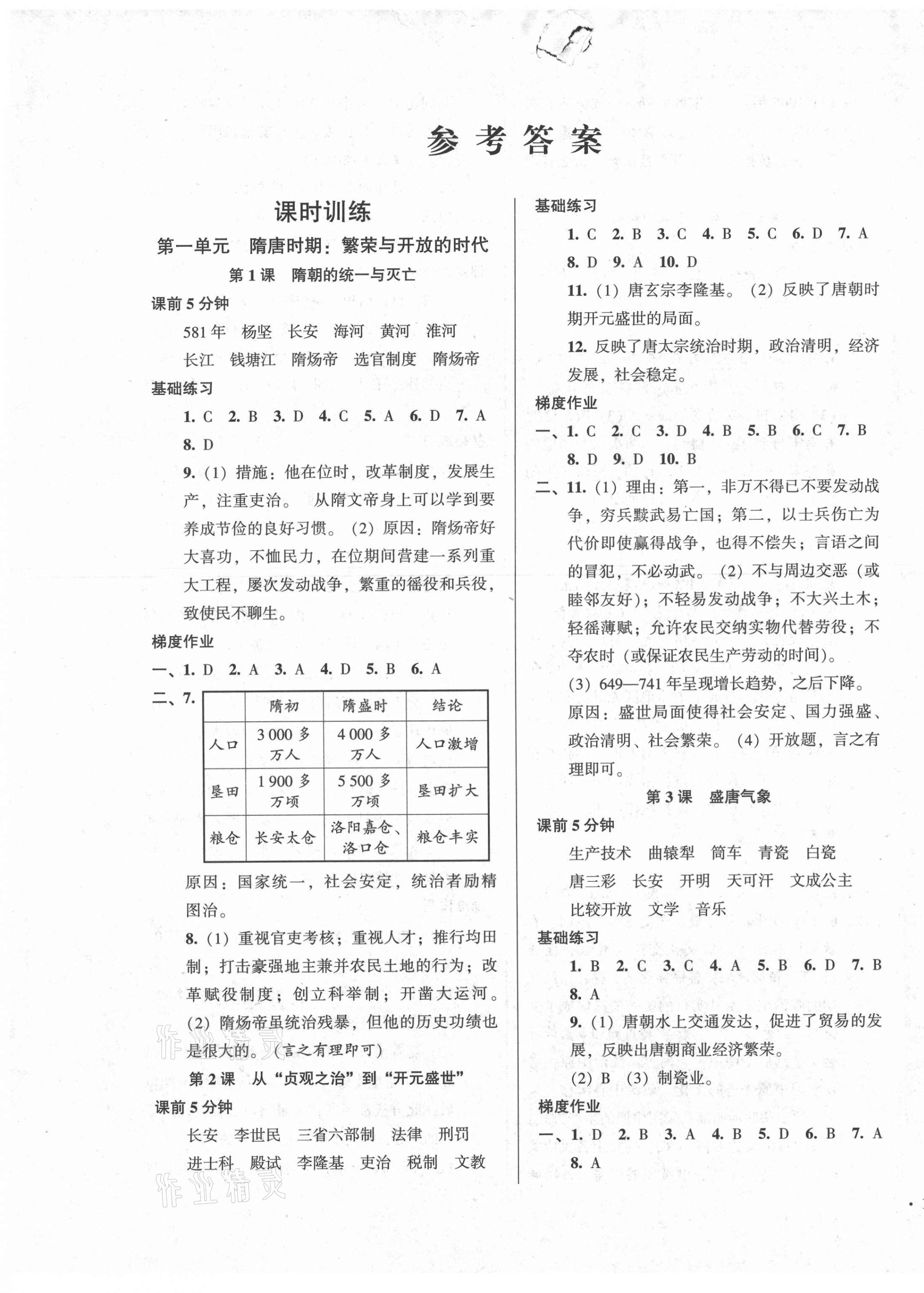 2021年模塊式訓(xùn)練法七年級(jí)歷史下冊(cè)人教版 第1頁(yè)