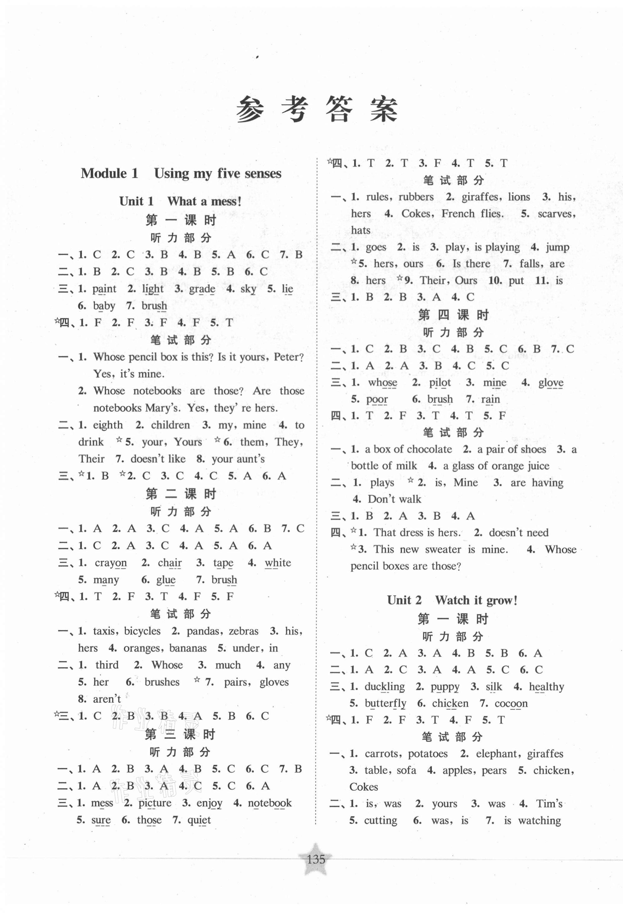 2021年交大之星課后精練卷五年級(jí)英語(yǔ)第二學(xué)期滬教版 第1頁(yè)