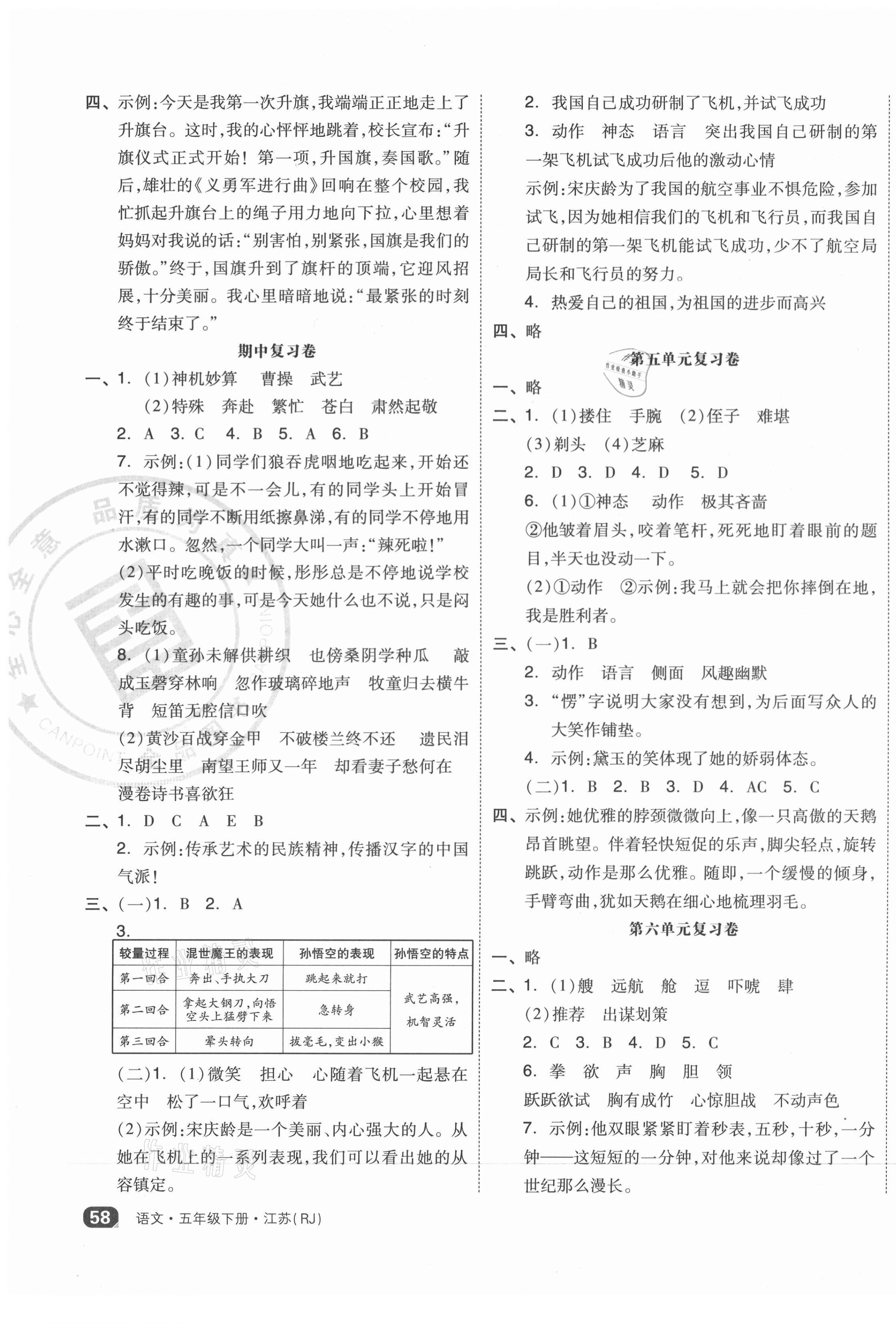 2021年全品小复习五年级语文下册人教版江苏专版 第3页