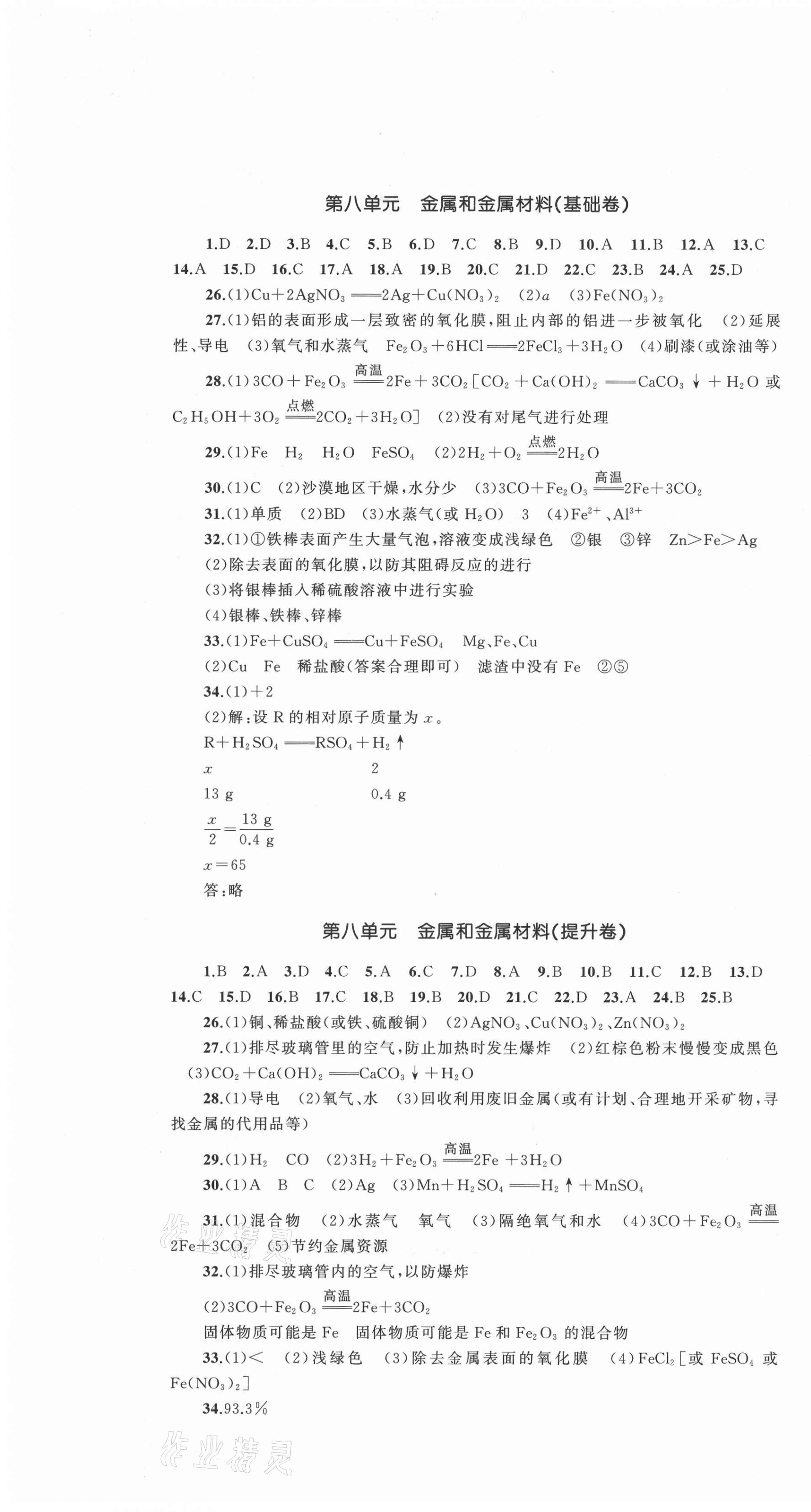 2021年湘教考苑單元測試卷九年級化學下冊人教版 第1頁