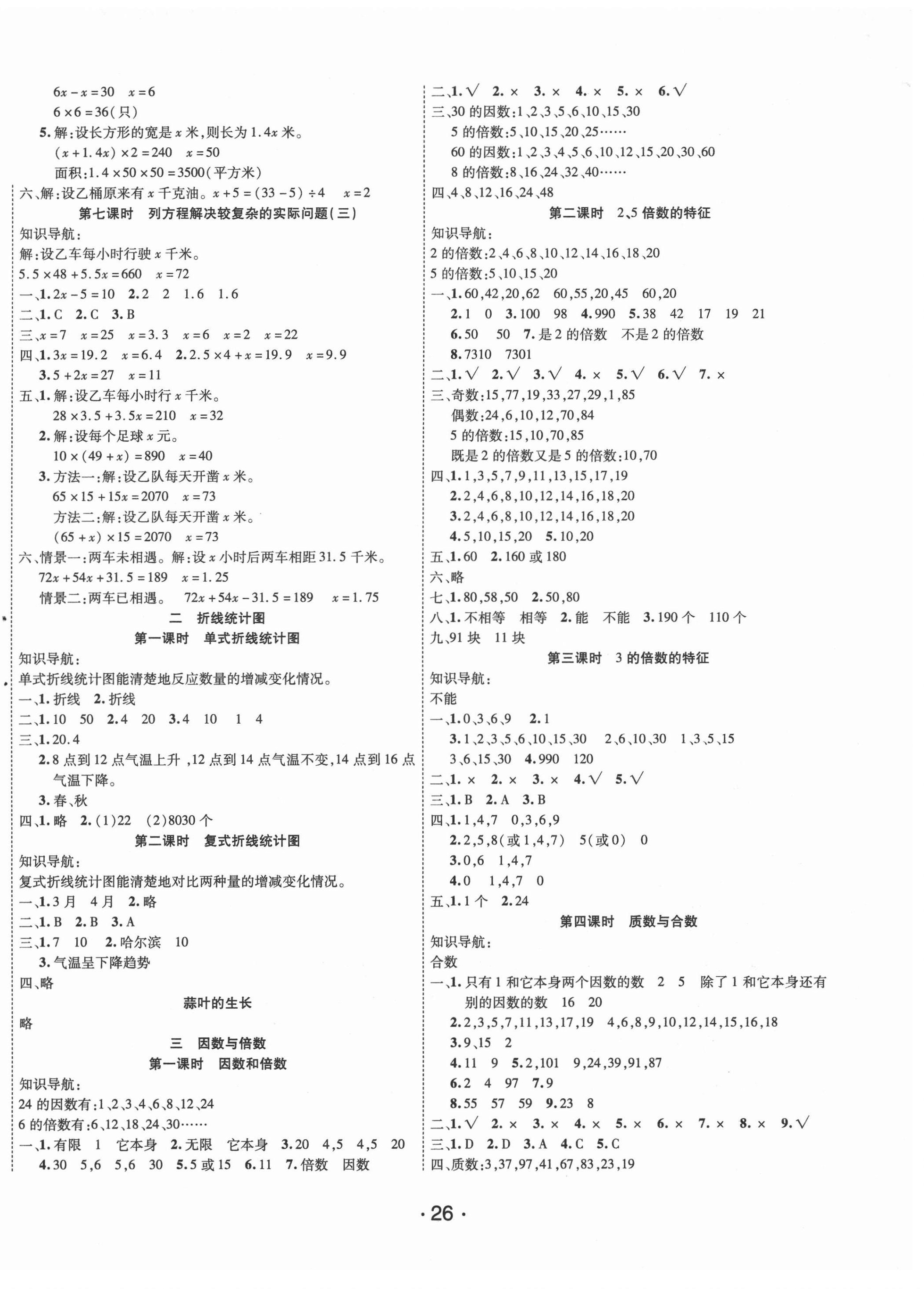 2021年全能測(cè)控課堂練習(xí)五年級(jí)數(shù)學(xué)下冊(cè)蘇教版 第2頁(yè)