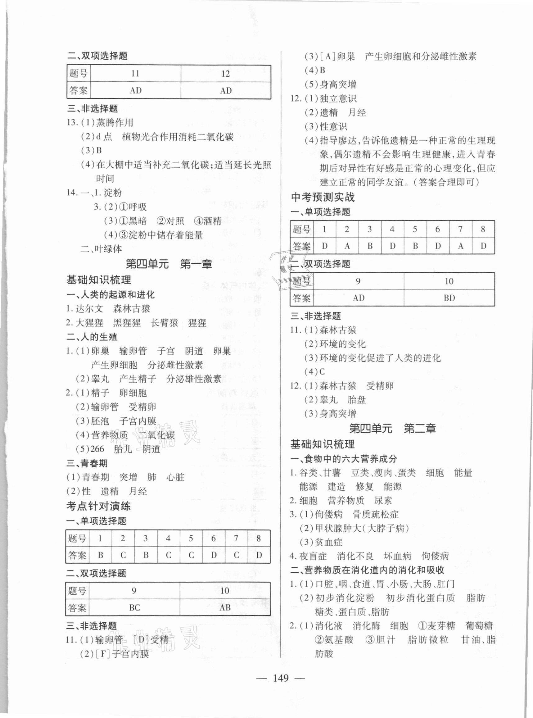 2021年望子成龍初中學業水平全程測控生物 第5頁