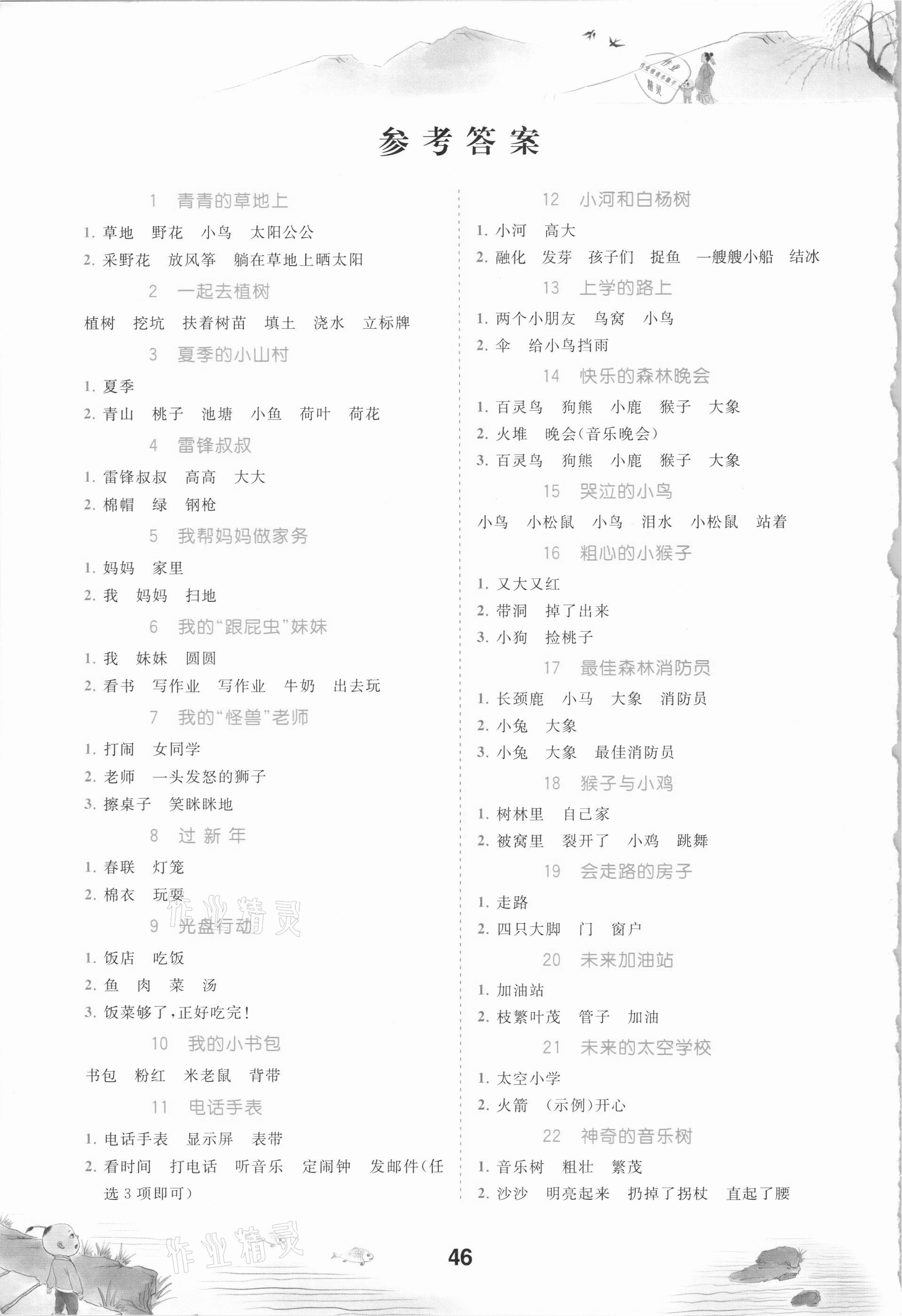 2021年乐学熊看图写话二年级下册人教版 参考答案第1页