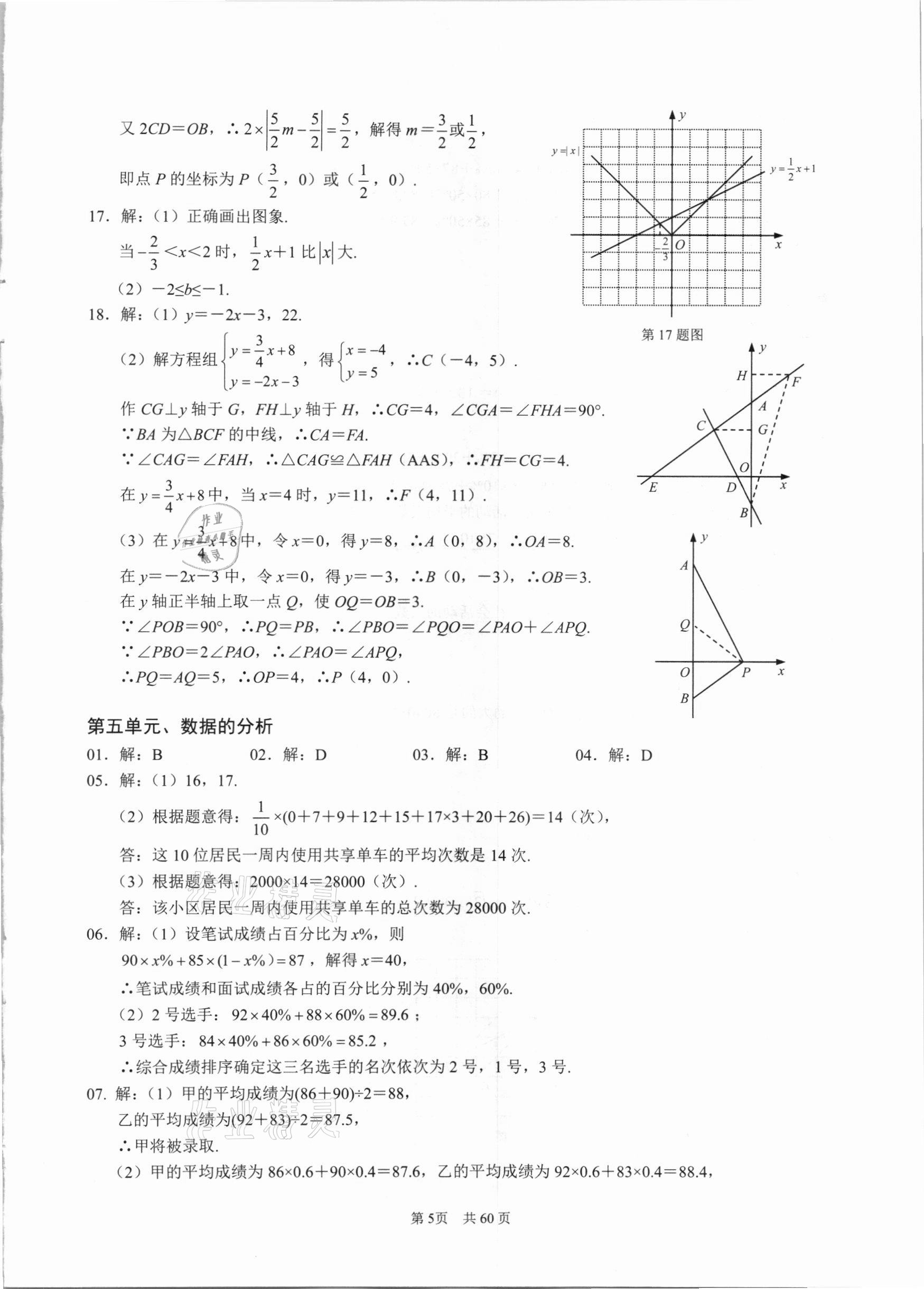 2021年名校学典八年级数学下册人教版 参考答案第5页