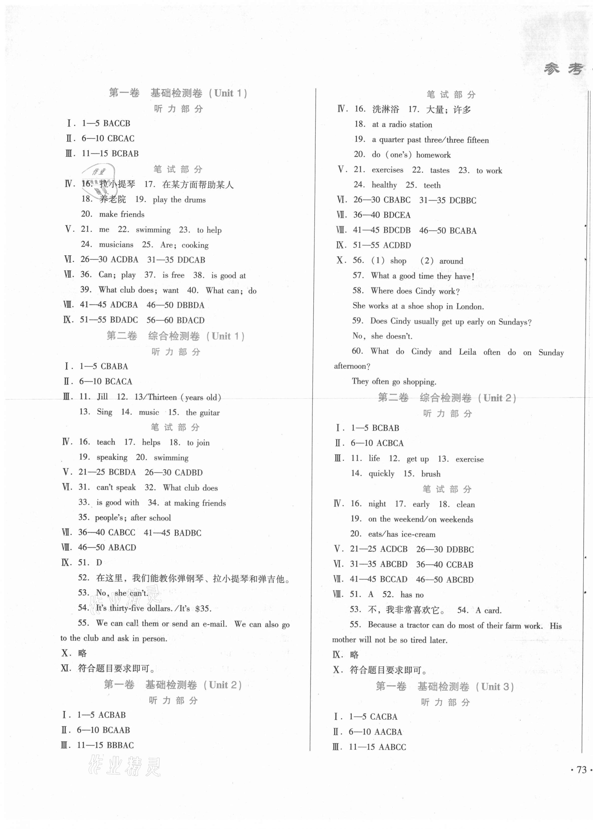 2021年中育1號金卷分類測試卷七年級英語下冊人教版 第1頁