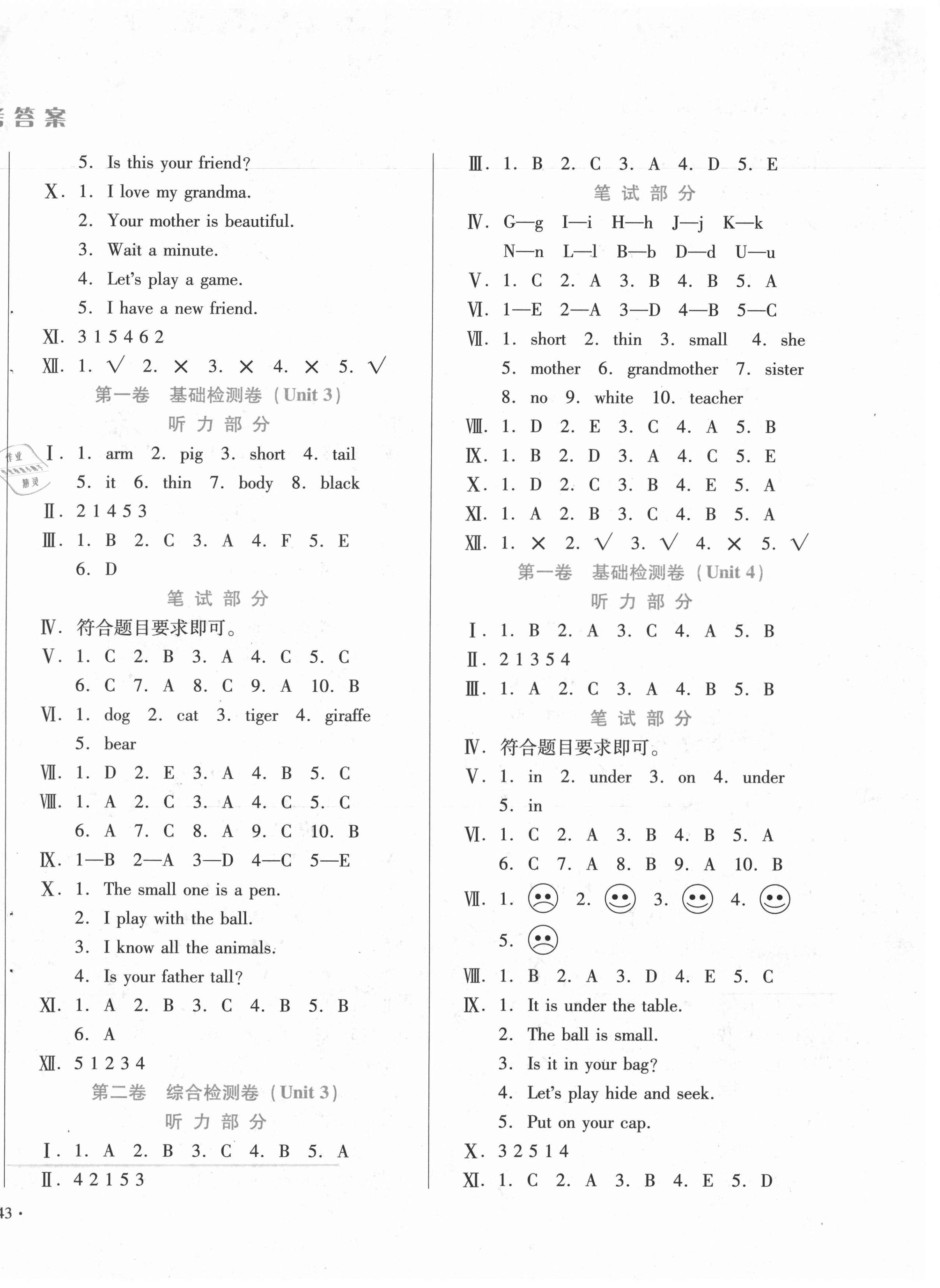 2021年中育1號金卷分類測試卷三年級英語下冊人教PEP版 第2頁