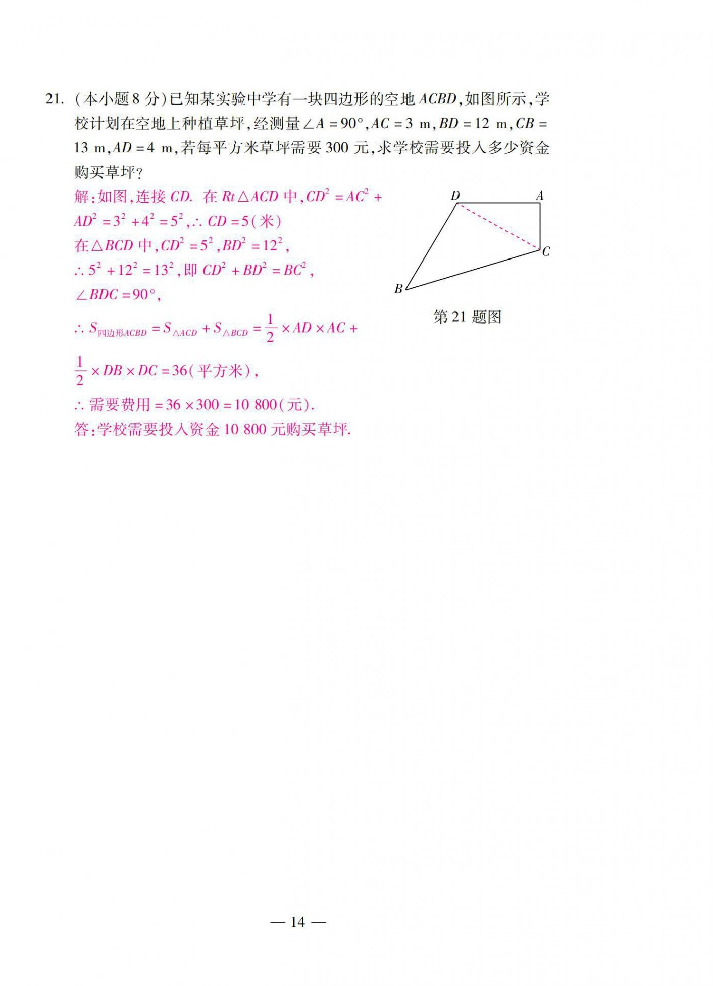 2021年本土卷八年級數(shù)學下冊人教版 第14頁