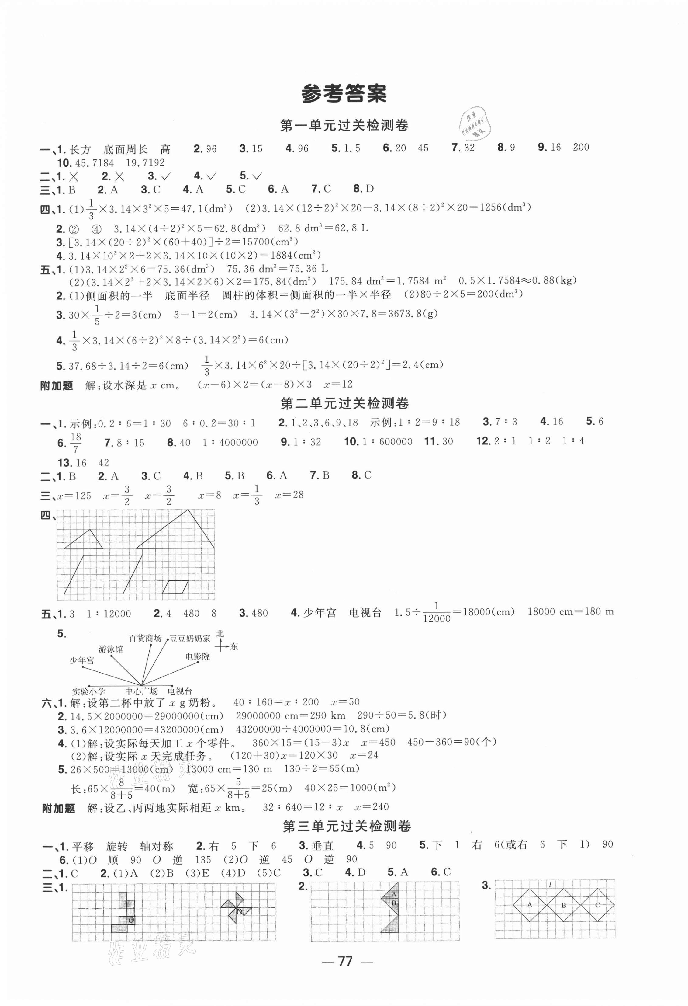 2021年阳光同学一线名师全优好卷六年级数学下册北师大版 第1页