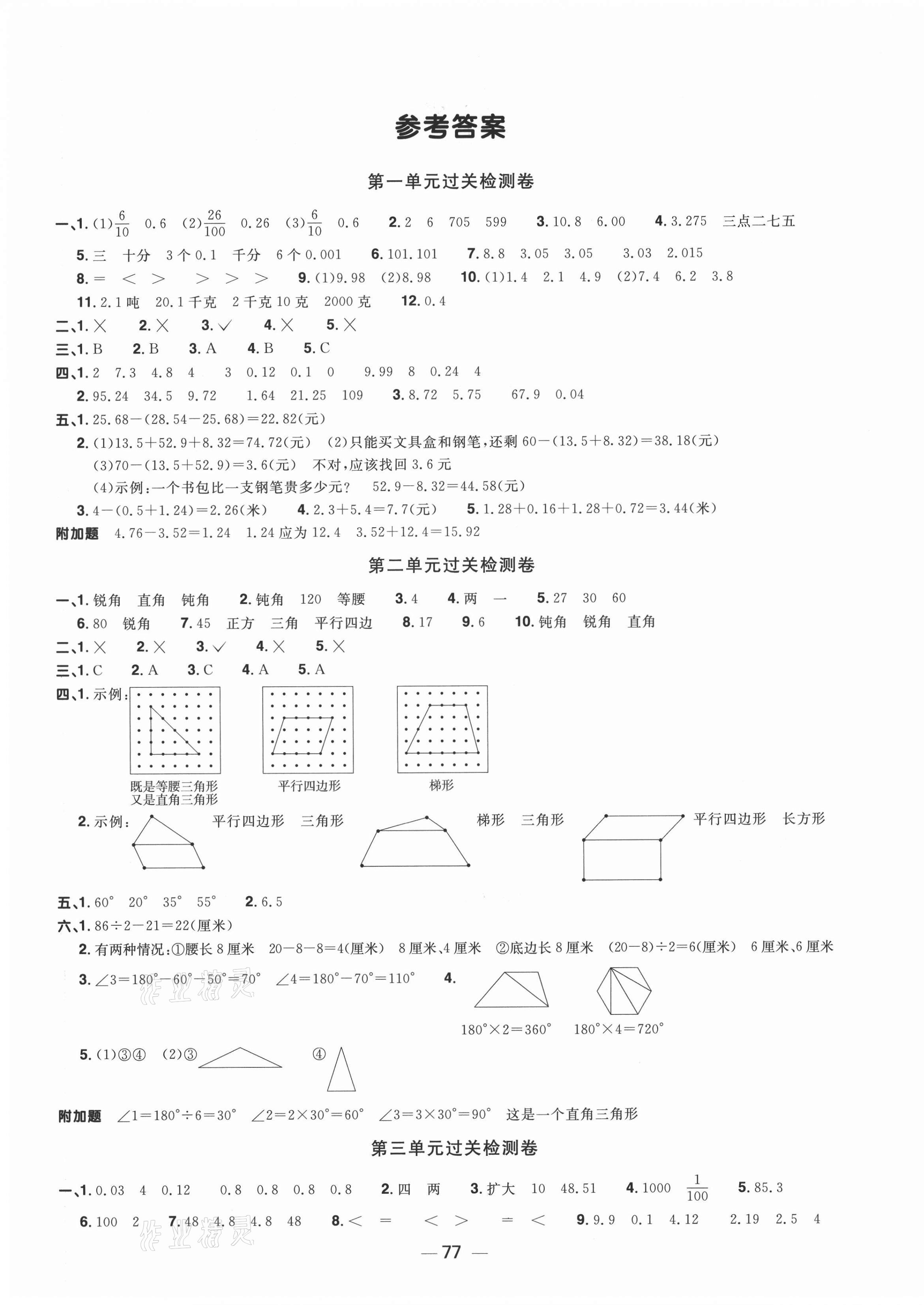 2021年阳光同学一线名师全优好卷四年级数学下册北师大版 第1页