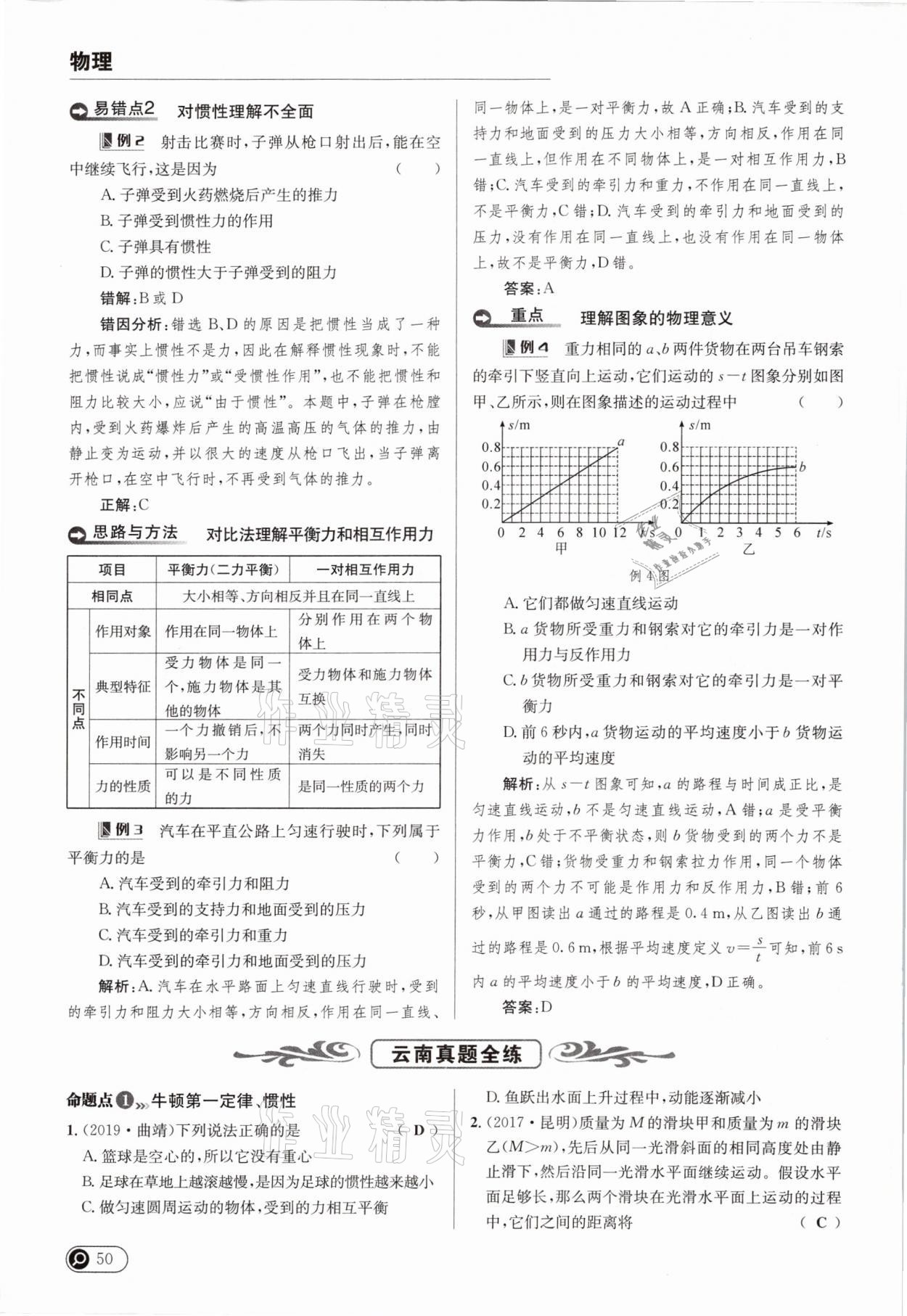 2021年全接觸中考試題突破物理云南專版 參考答案第54頁