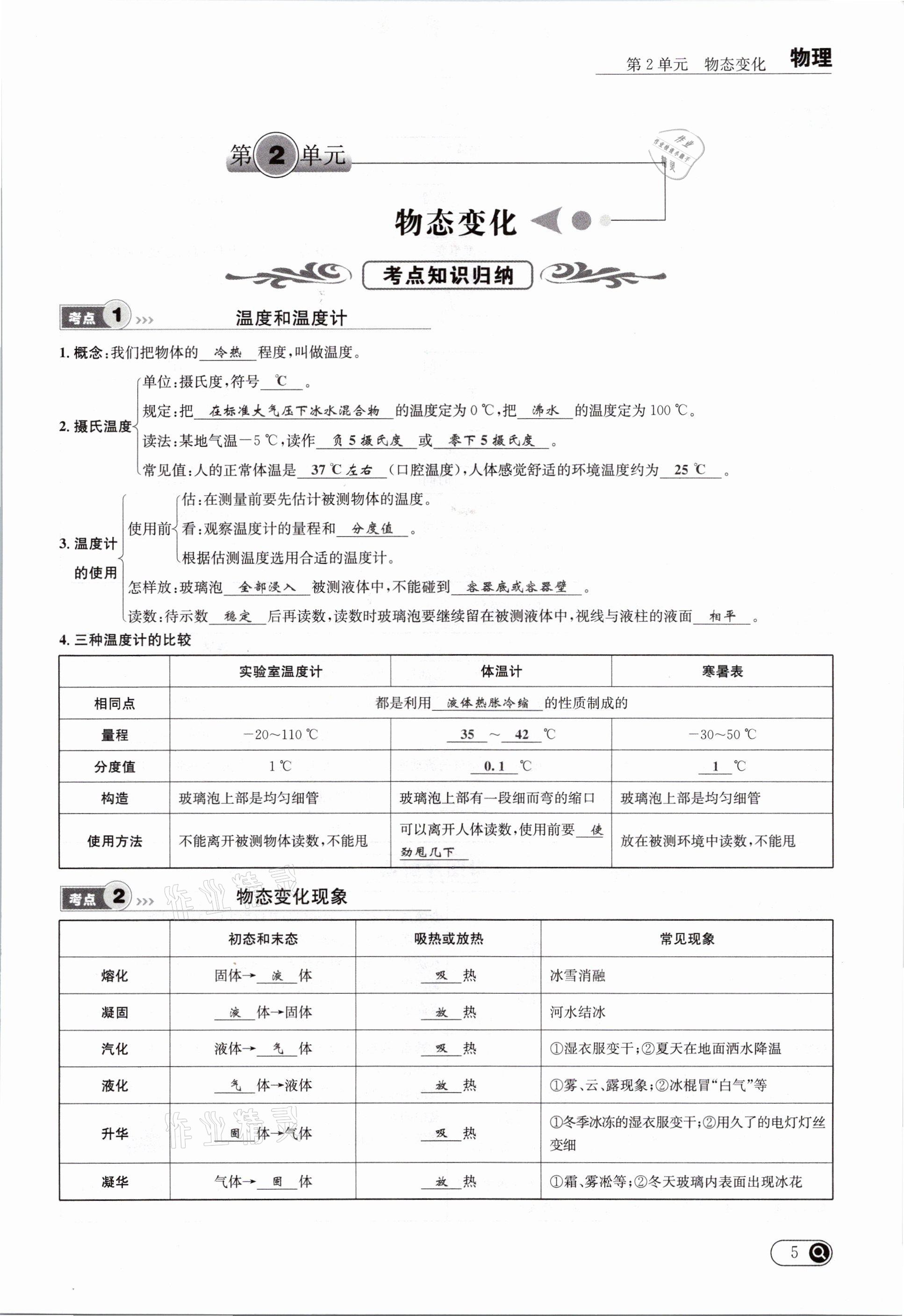 2021年全接觸中考試題突破物理云南專版 參考答案第9頁