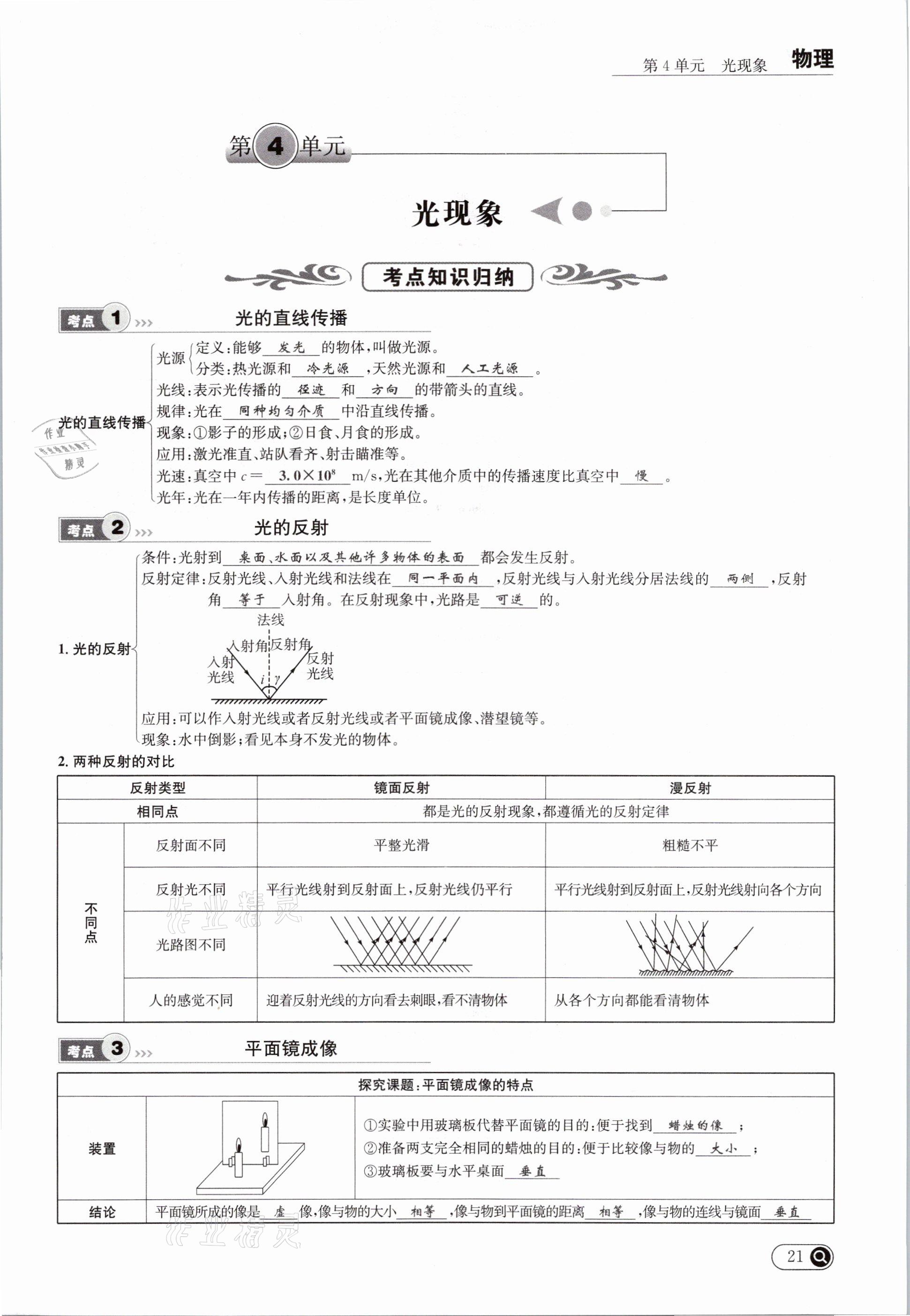 2021年全接觸中考試題突破物理云南專版 參考答案第25頁