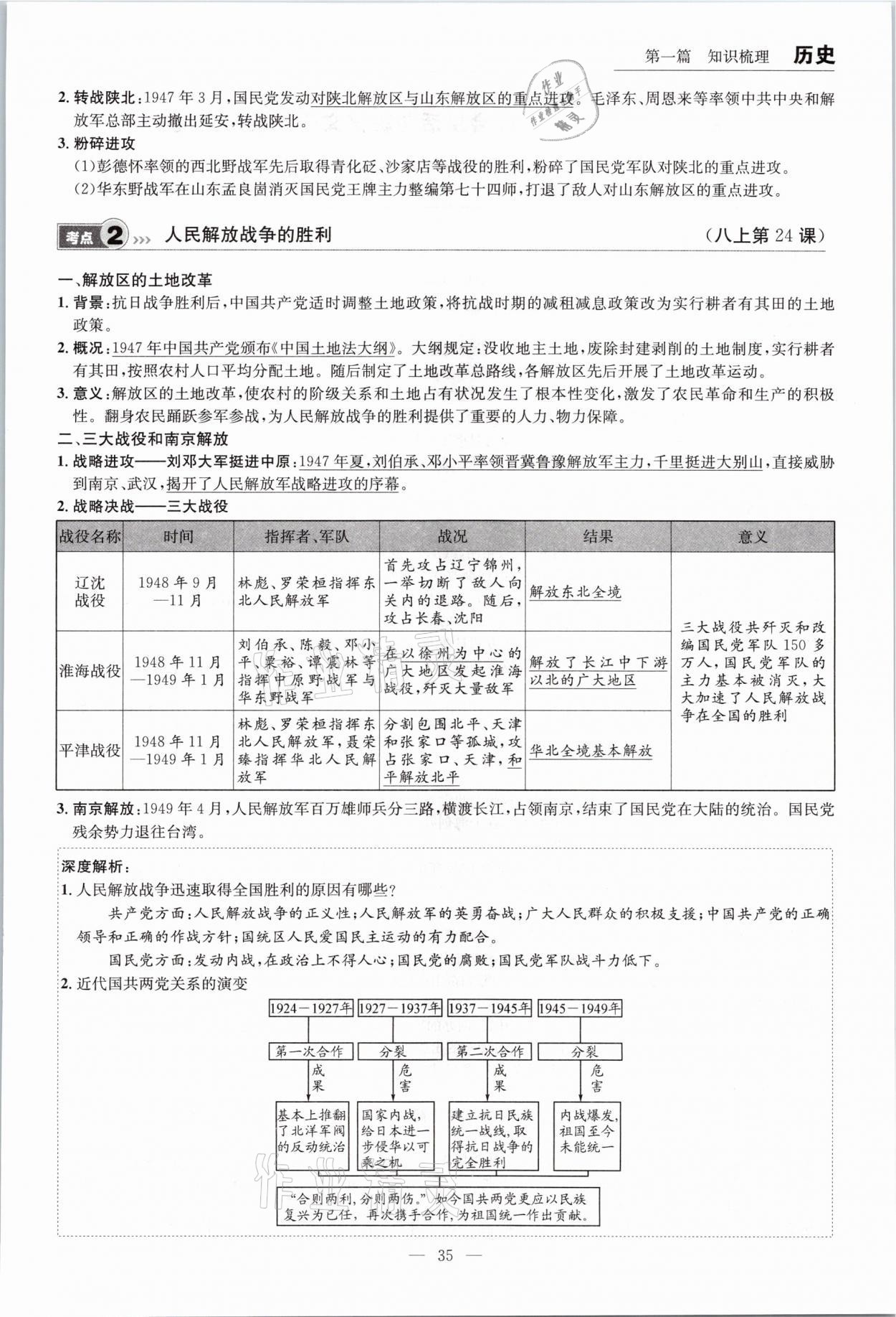 2021年中考全接觸中考試題突破歷史云南專版 參考答案第35頁