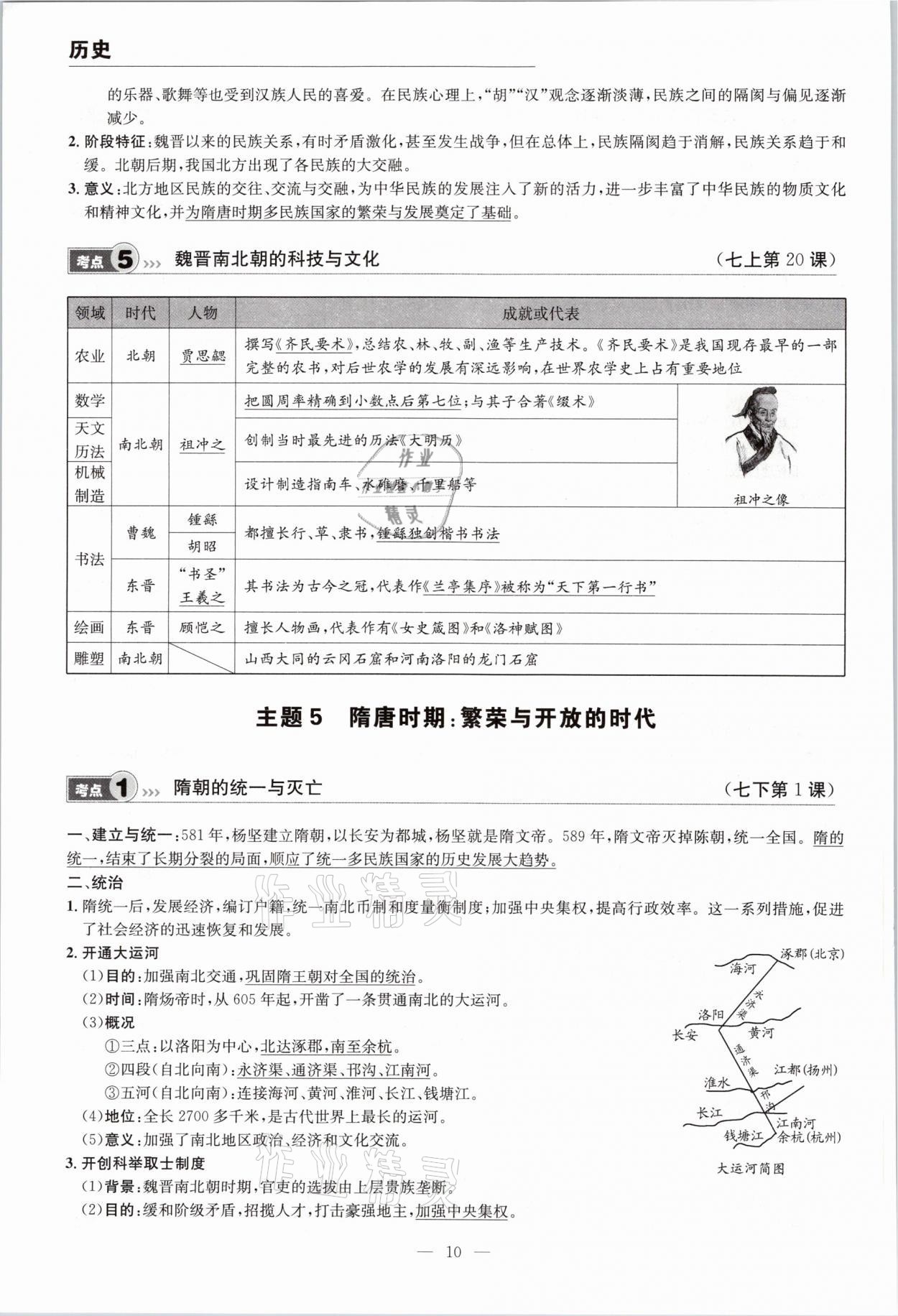 2021年中考全接觸中考試題突破歷史云南專版 參考答案第10頁