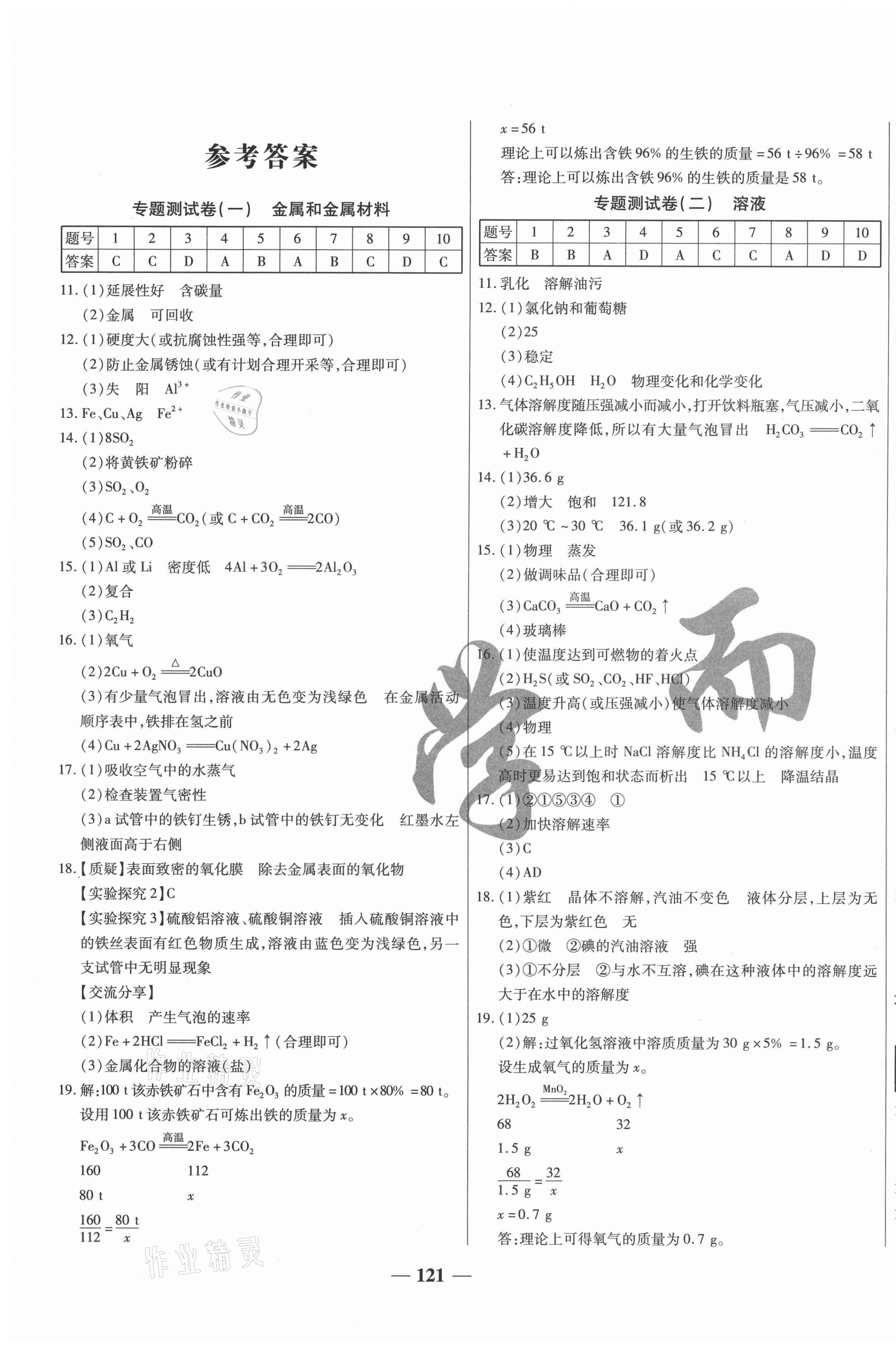 2021年穩(wěn)操勝券九年級化學(xué)下冊人教版山西專版 第1頁