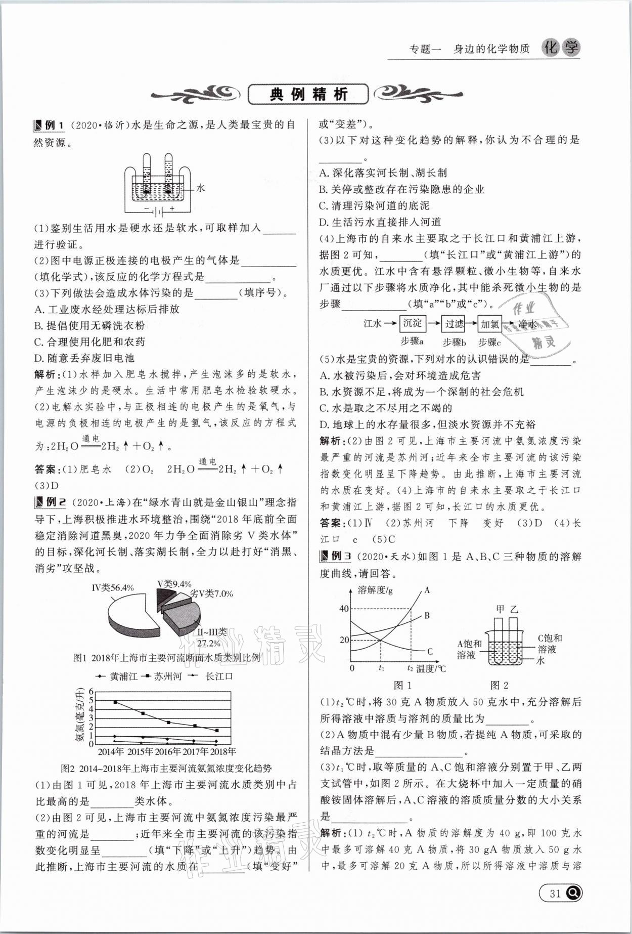 2021年中考全接觸中考試題突破化學(xué)云南專版 參考答案第31頁