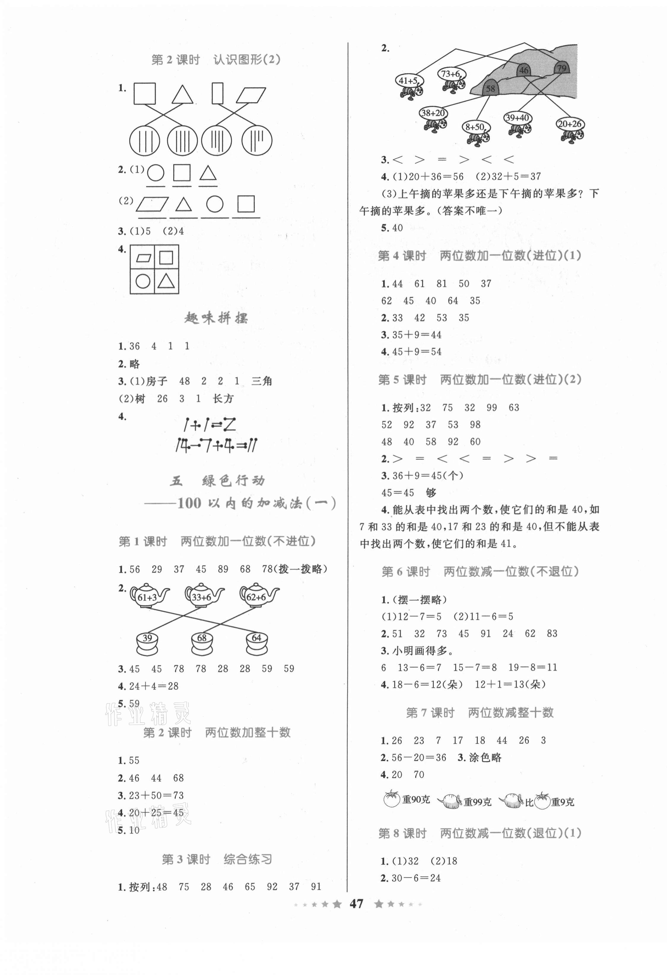 2021年小學(xué)同步測(cè)控全優(yōu)設(shè)計(jì)一年級(jí)數(shù)學(xué)下冊(cè)青島版 第3頁(yè)