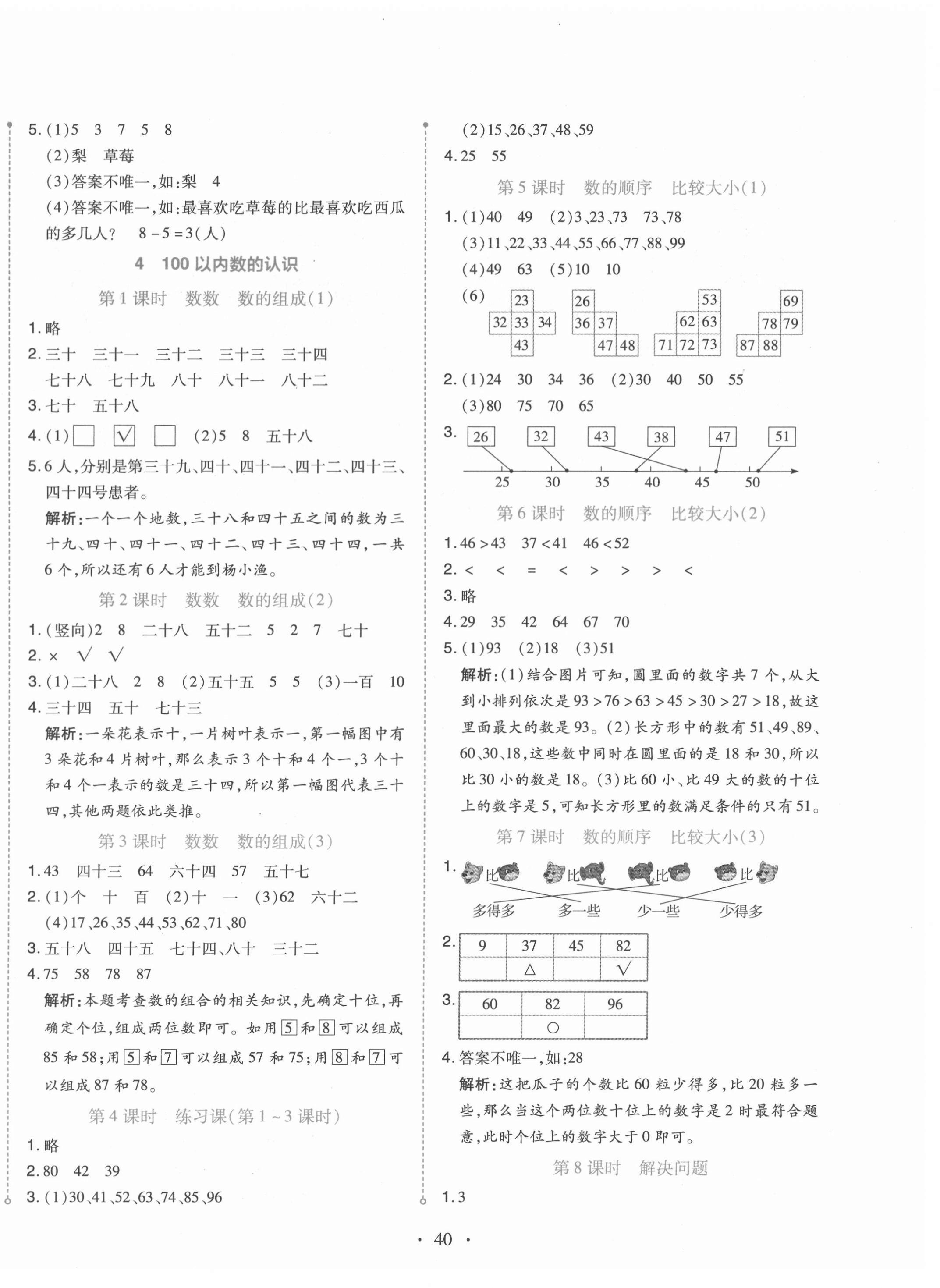 2021年开学了一年级数学下册人教版&nbsp;第4页