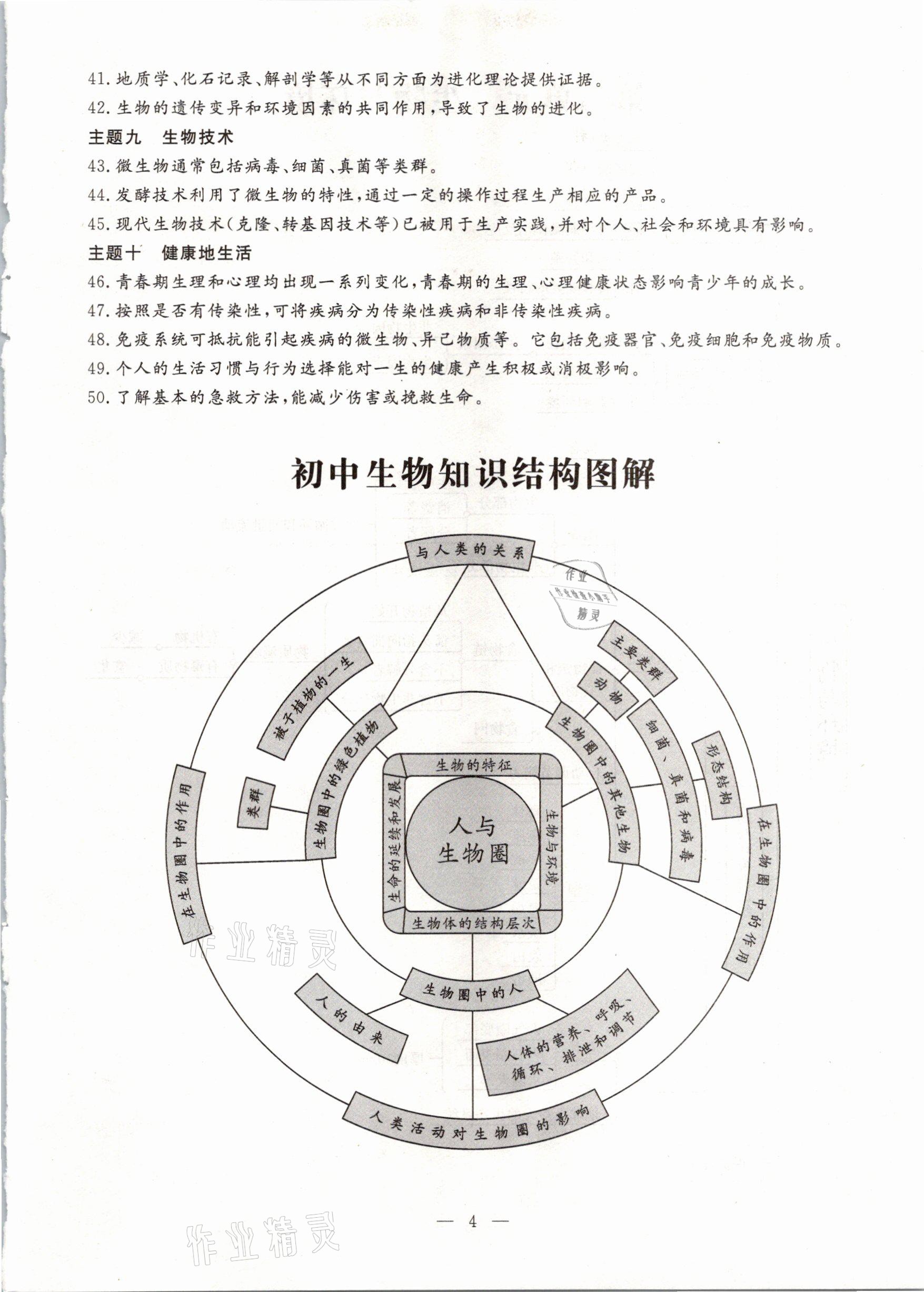 2021年名師學案中考復習堂堂清生物云南專版 參考答案第11頁