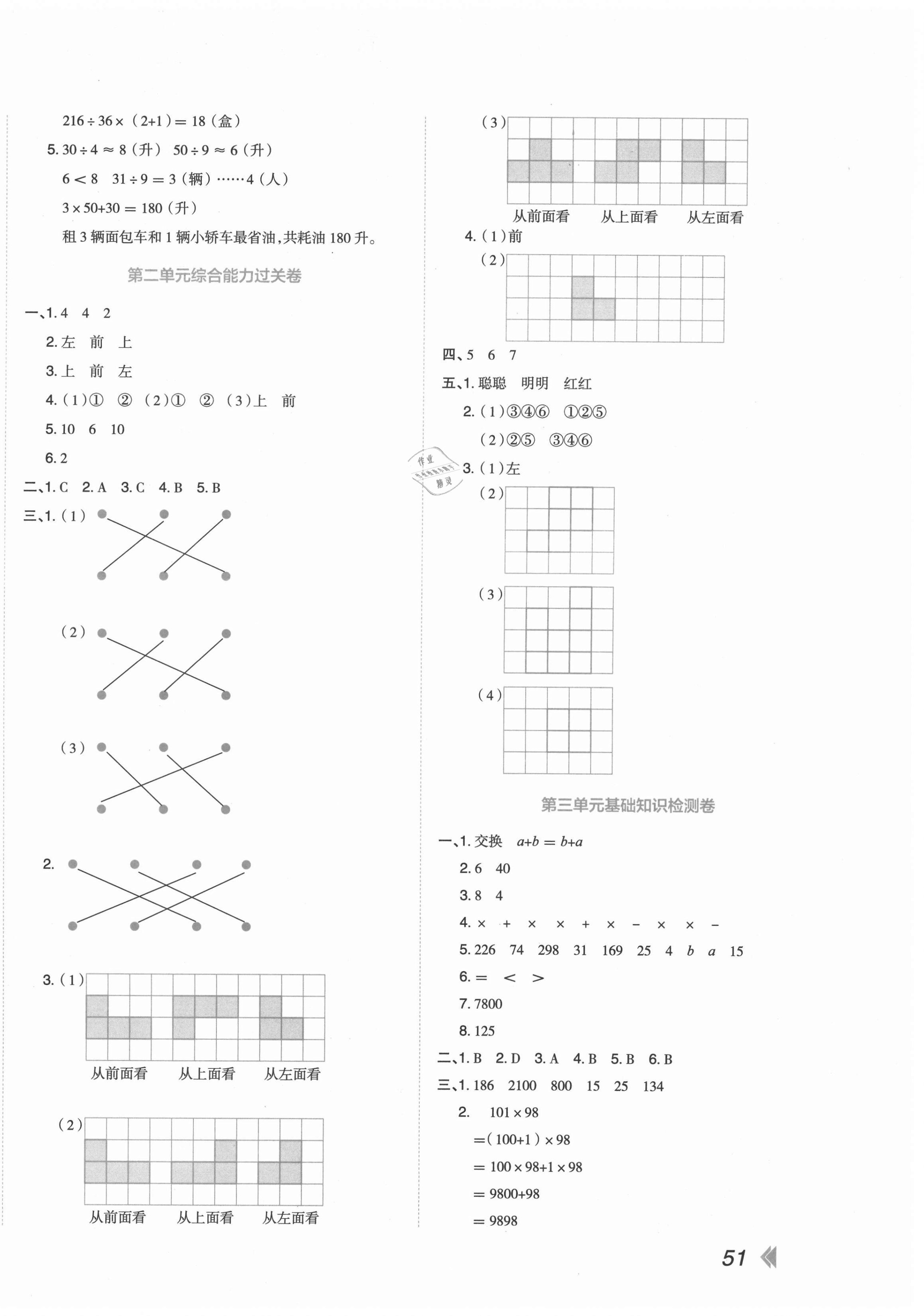 2021年開(kāi)學(xué)了好卷100分四年級(jí)數(shù)學(xué)下冊(cè)人教版 第2頁(yè)