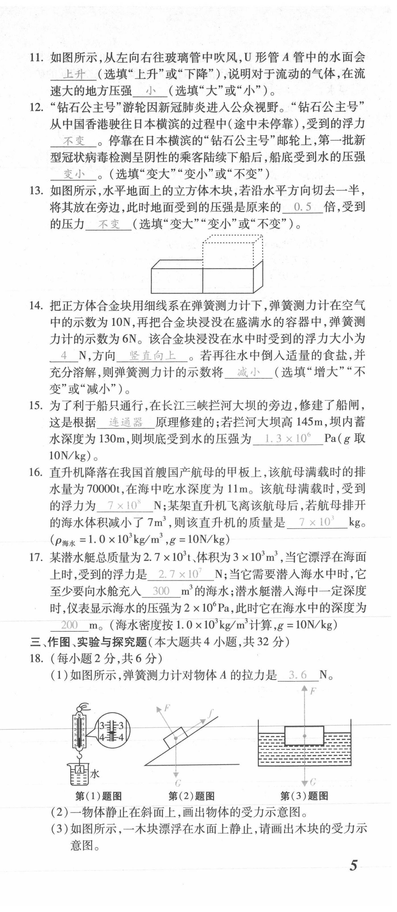 2021年本土攻略八年级物理下册沪科版 第15页