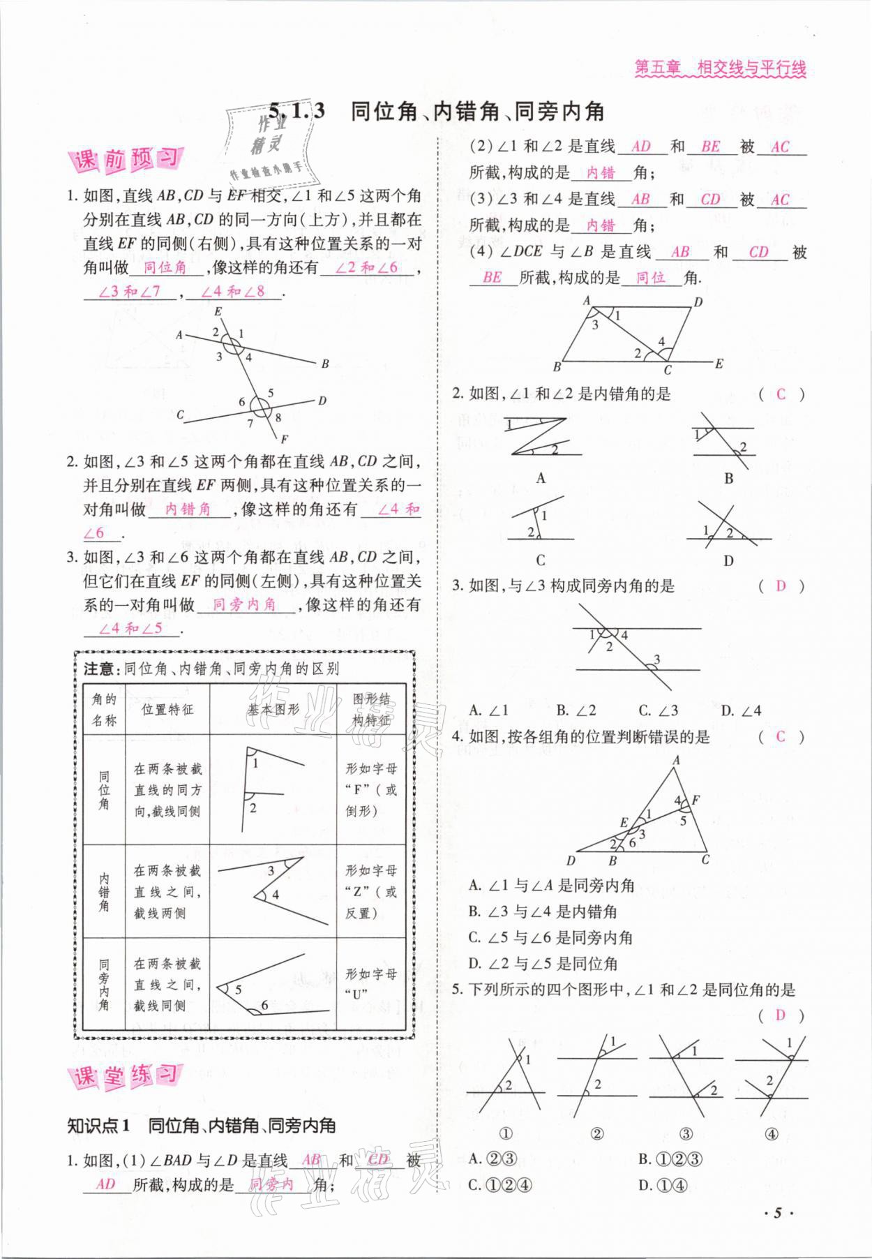 2021年本土攻略七年级数学下册人教版 参考答案第5页