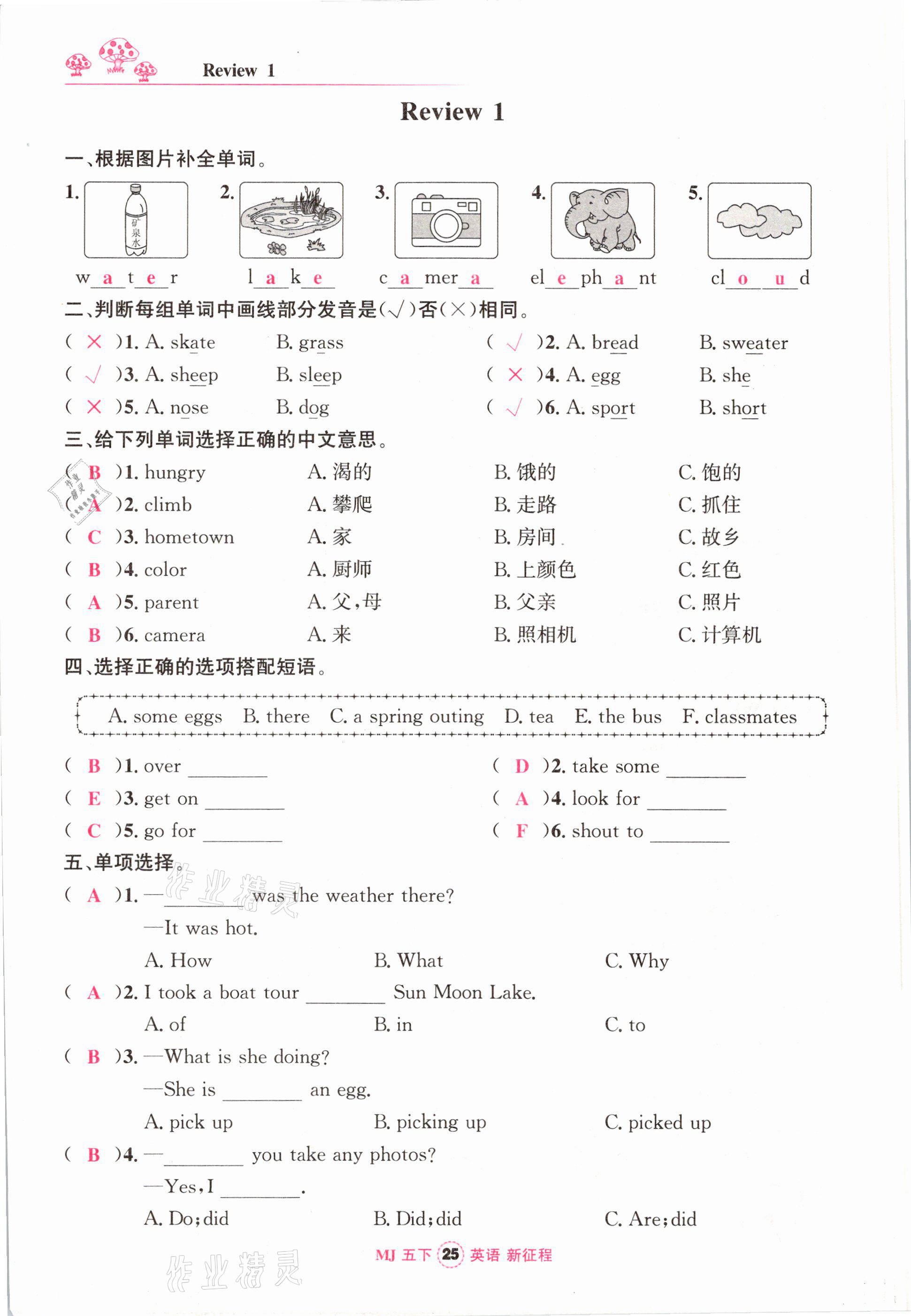 2021年新征程五年級英語下冊閩教版 參考答案第25頁