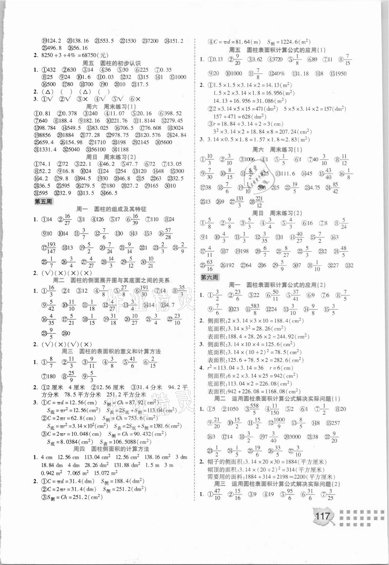 2021年計(jì)算我真棒六年級下冊人教版 參考答案第3頁