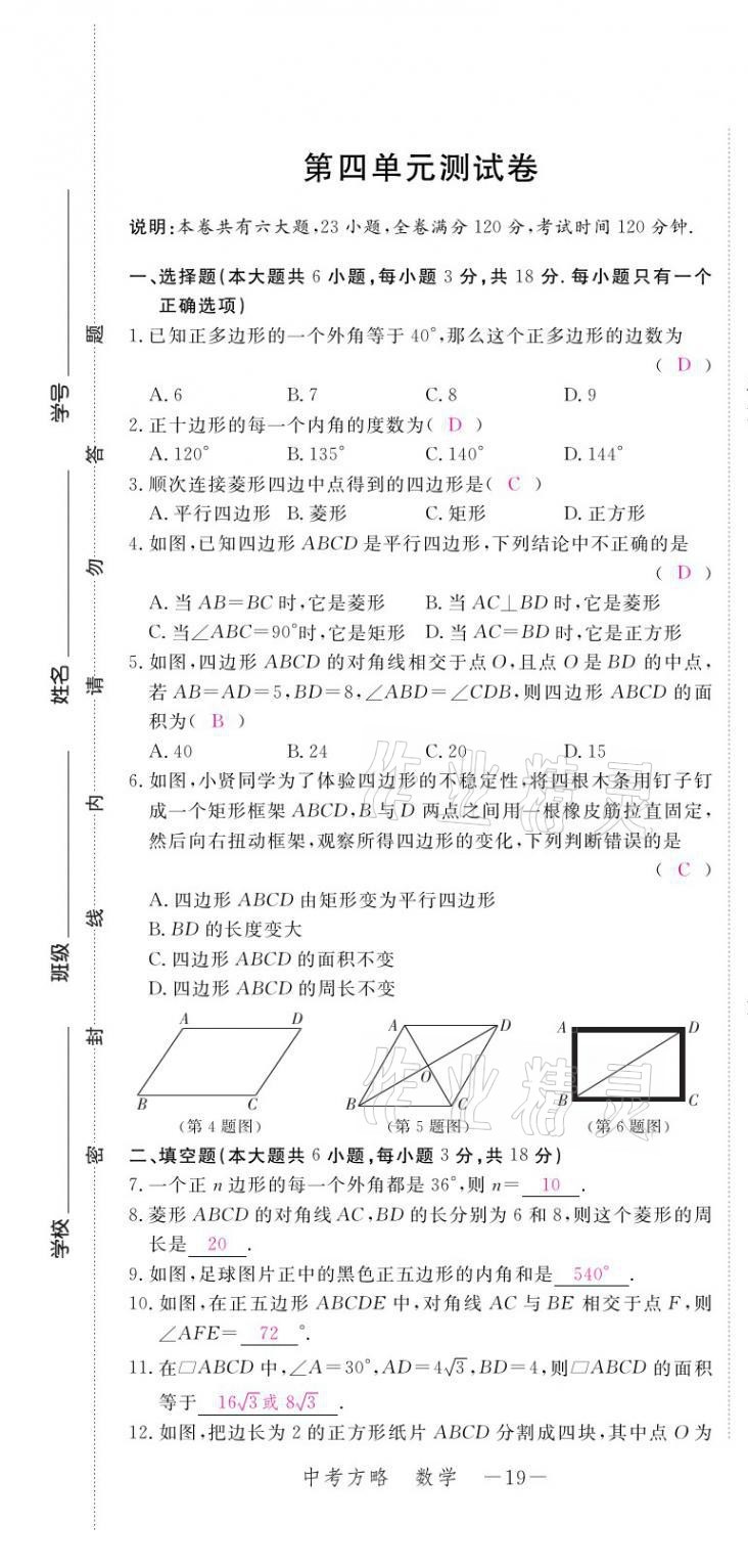 2021年芝麻开花领航新课标中考方略数学 第19页