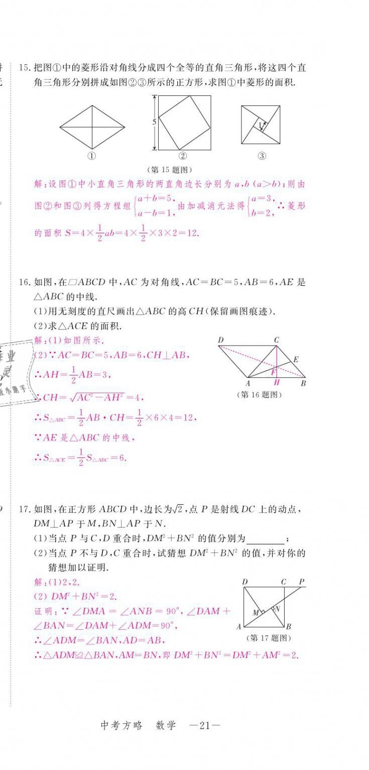 2021年芝麻開花領(lǐng)航新課標中考方略數(shù)學(xué) 第21頁