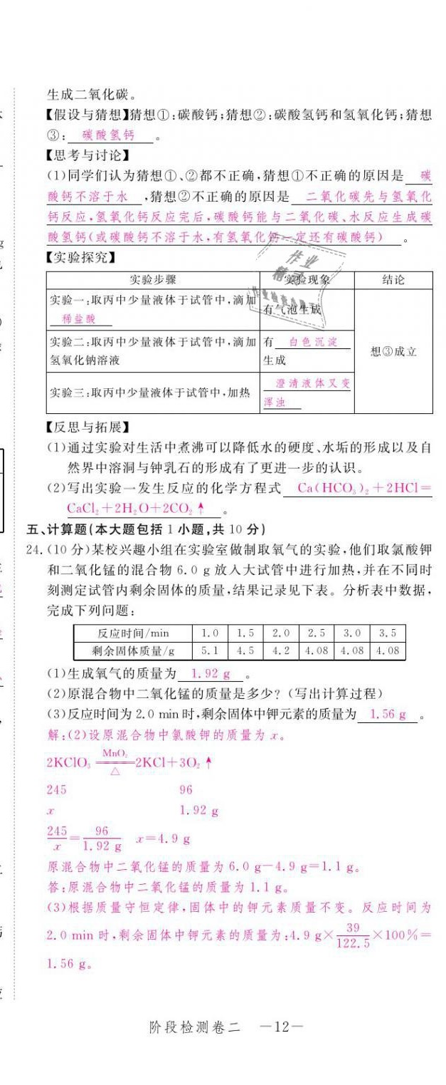 2021年芝麻開(kāi)花領(lǐng)航新課標(biāo)中考方略化學(xué) 參考答案第21頁(yè)