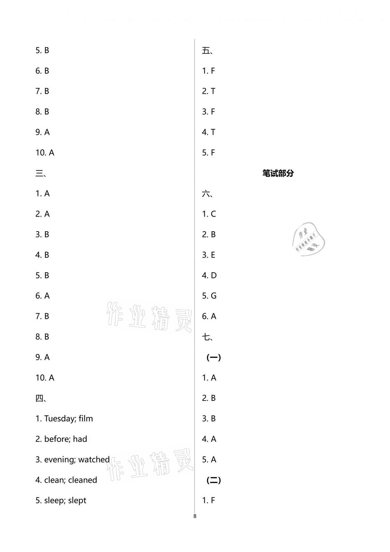 2021年同步練習(xí)冊配套單元自測試卷六年級英語下冊人教版 第8頁