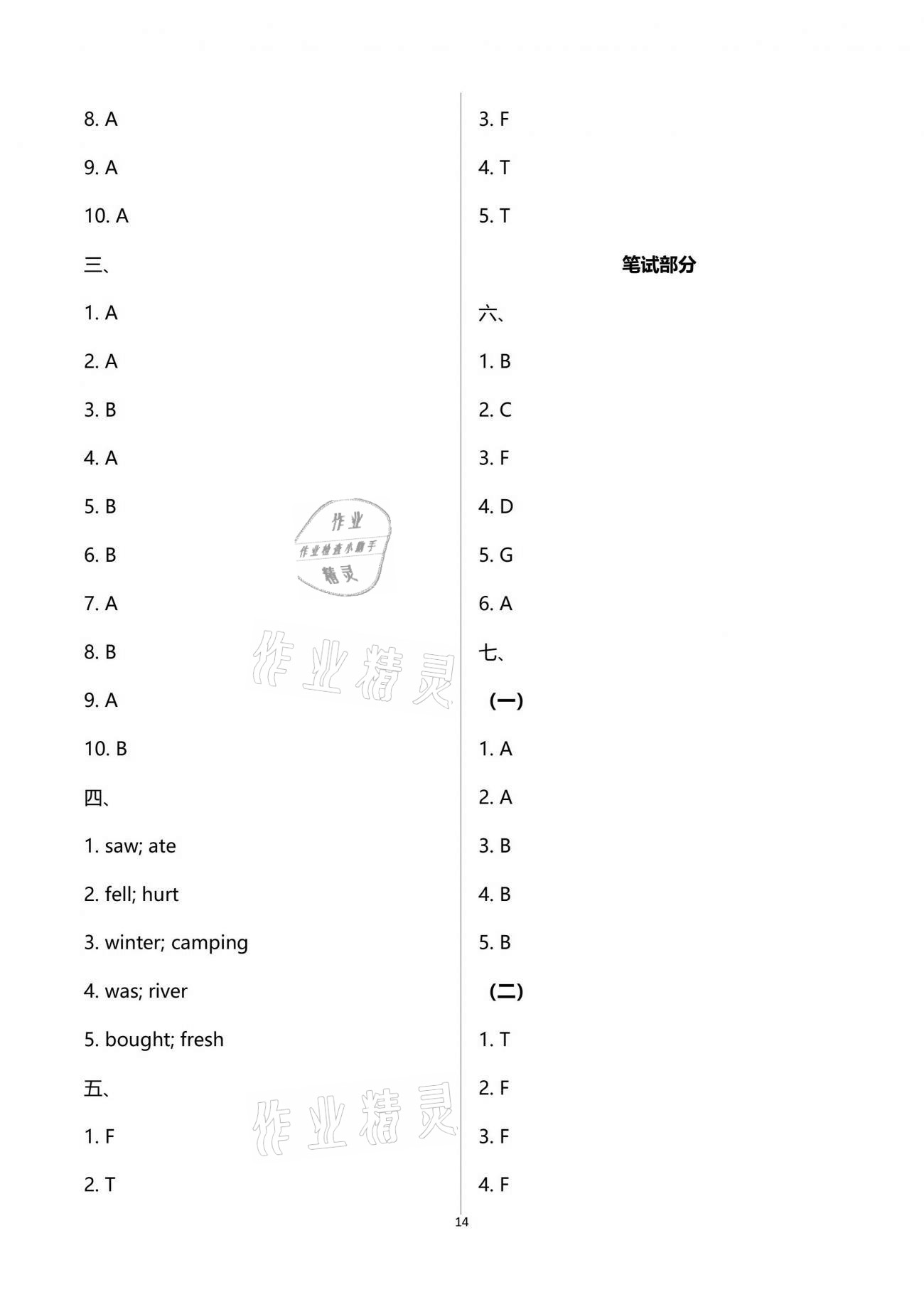 2021年同步練習冊配套單元自測試卷六年級英語下冊人教版 第14頁