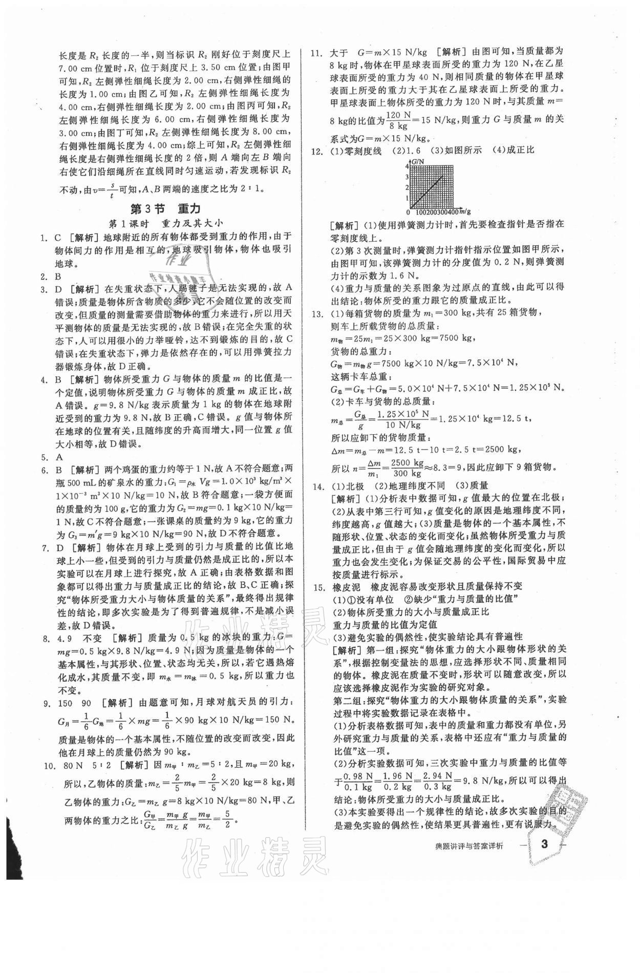 2021年全品練就優(yōu)等生八年級(jí)物理下冊(cè)人教版 參考答案第3頁