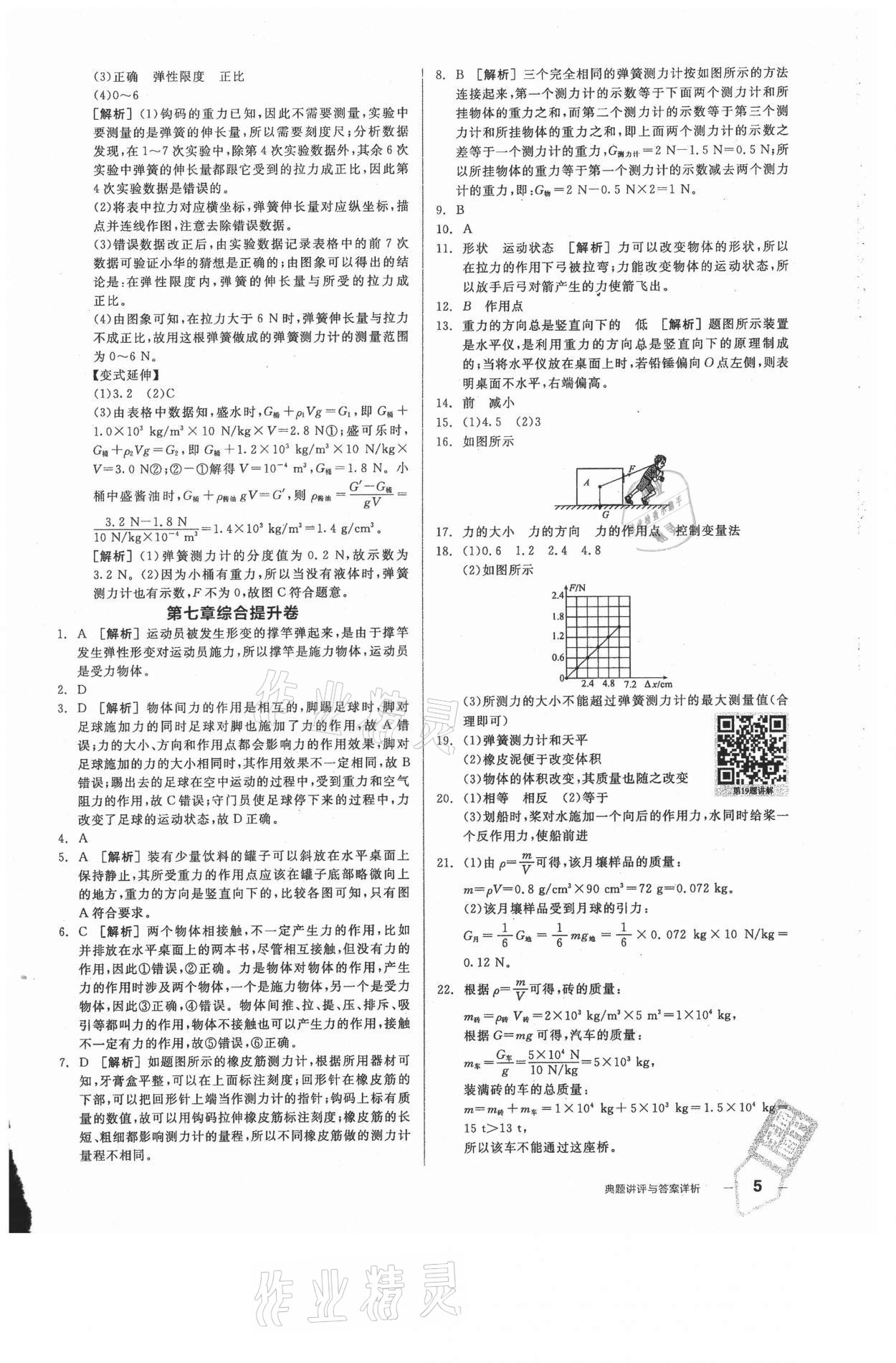 2021年全品練就優(yōu)等生八年級(jí)物理下冊(cè)人教版 參考答案第5頁(yè)