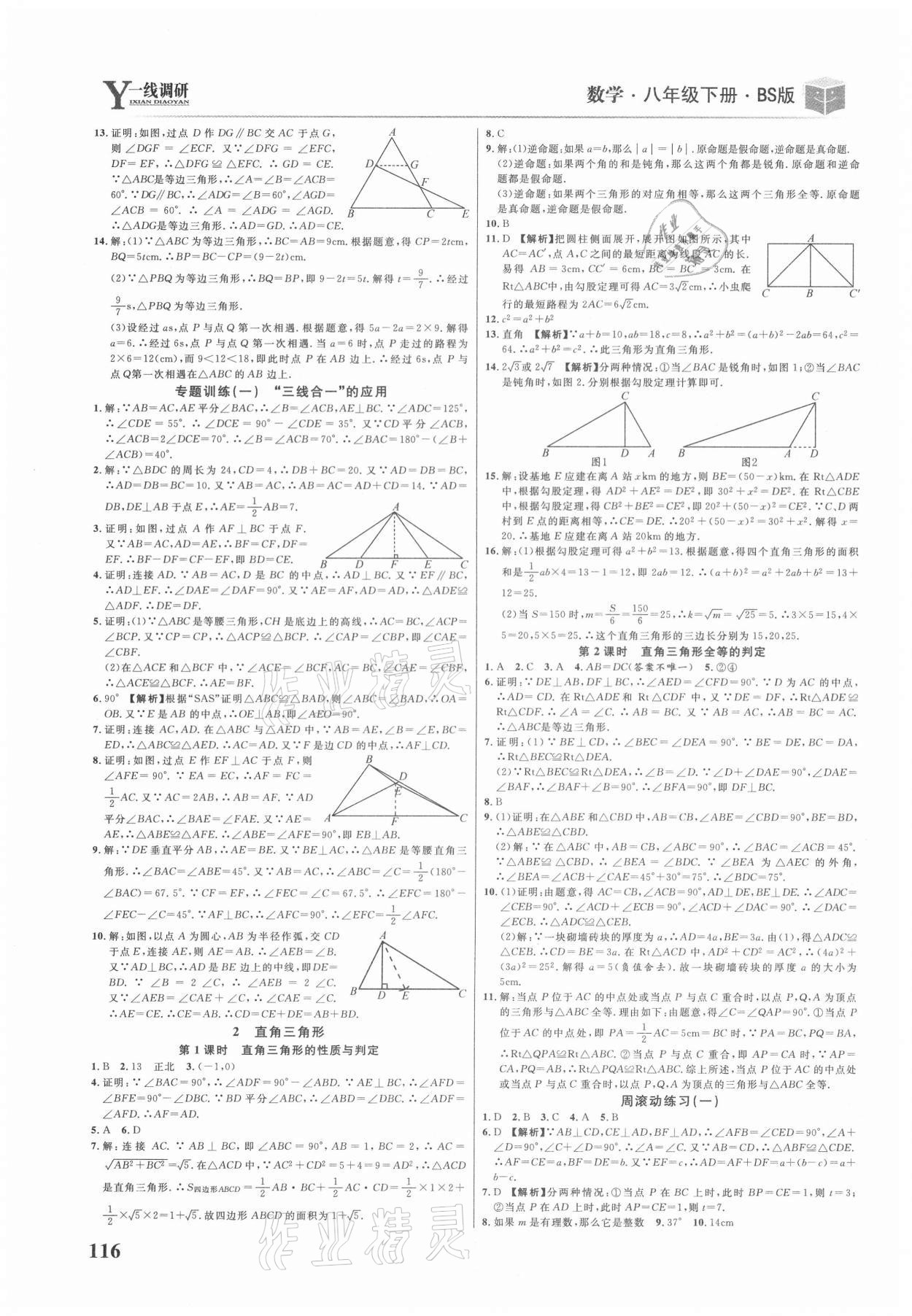 2021年一線調研學業(yè)測評八年級數學下冊北師大版 第2頁