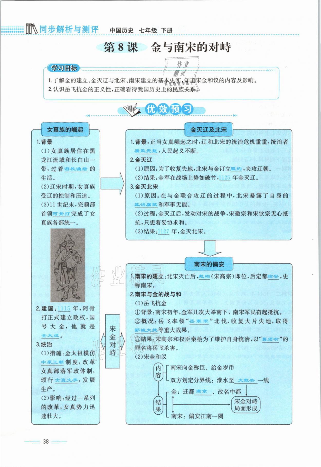 2021年人教金學(xué)典同步解析與測(cè)評(píng)七年級(jí)歷史下冊(cè)人教版云南專版 參考答案第38頁