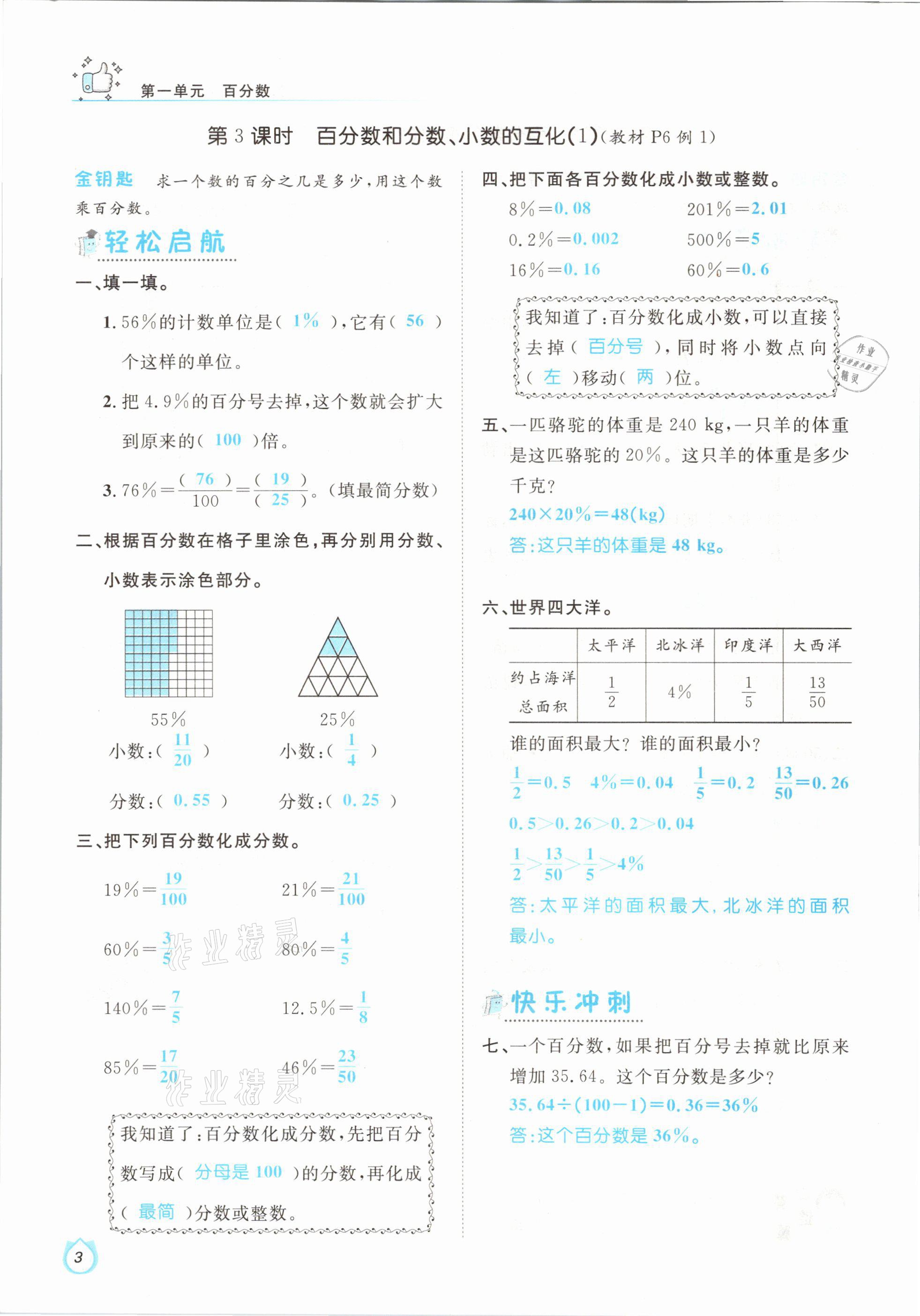 2021年輕松學(xué)習(xí)100分六年級數(shù)學(xué)下冊西師大版 參考答案第3頁