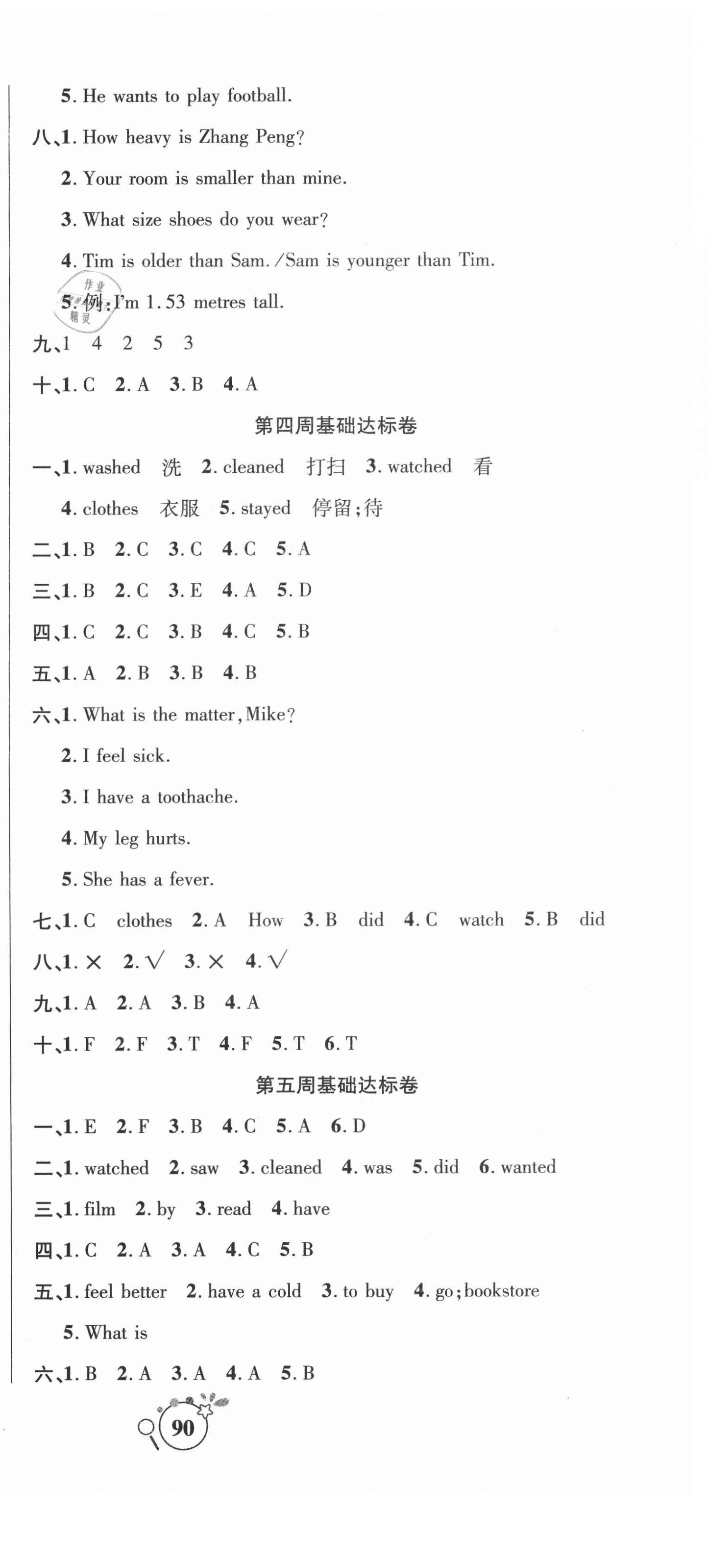 2021年考點(diǎn)必練精編卷六年級(jí)英語(yǔ)下冊(cè)人教PEP版 參考答案第3頁(yè)