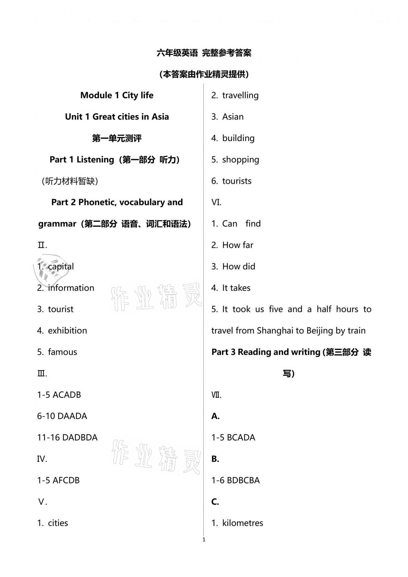 2021年中學(xué)生英語(yǔ)課時(shí)精練六年級(jí)第二學(xué)期滬教版54制 第1頁(yè)