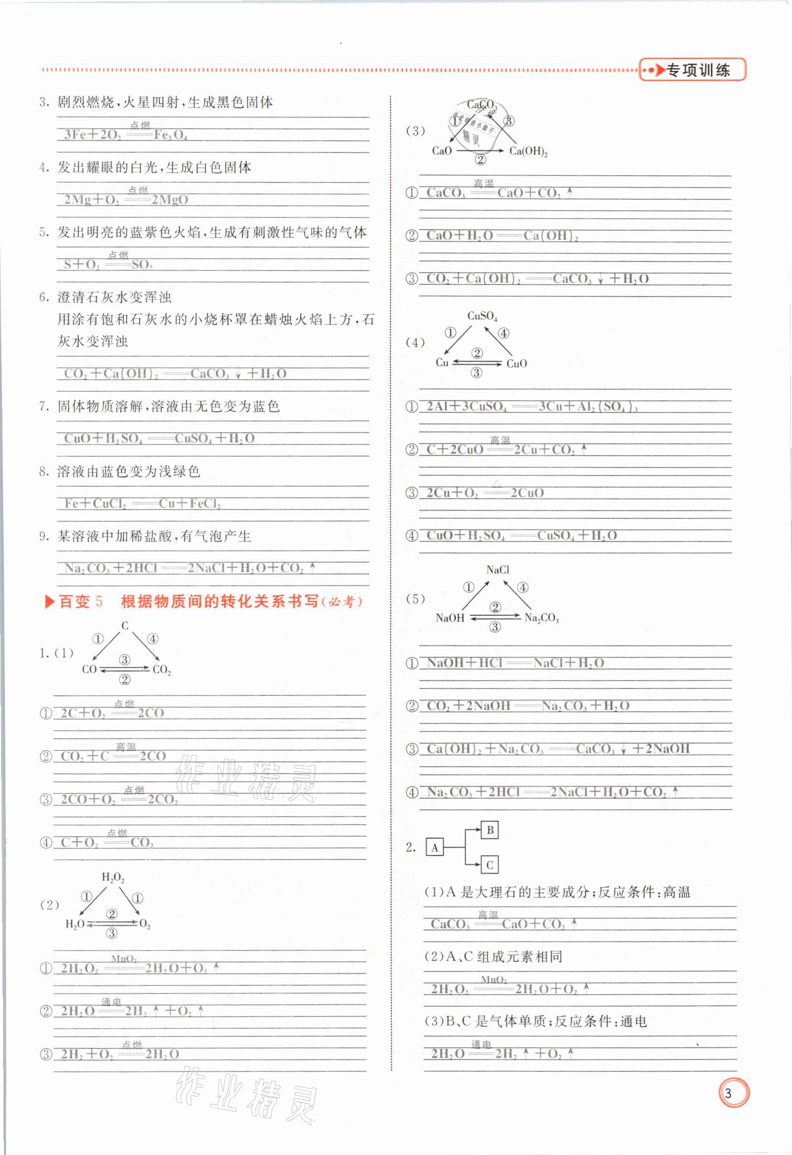 2021年冀考金榜中考總復(fù)習(xí)優(yōu)化設(shè)計(jì)化學(xué) 參考答案第3頁