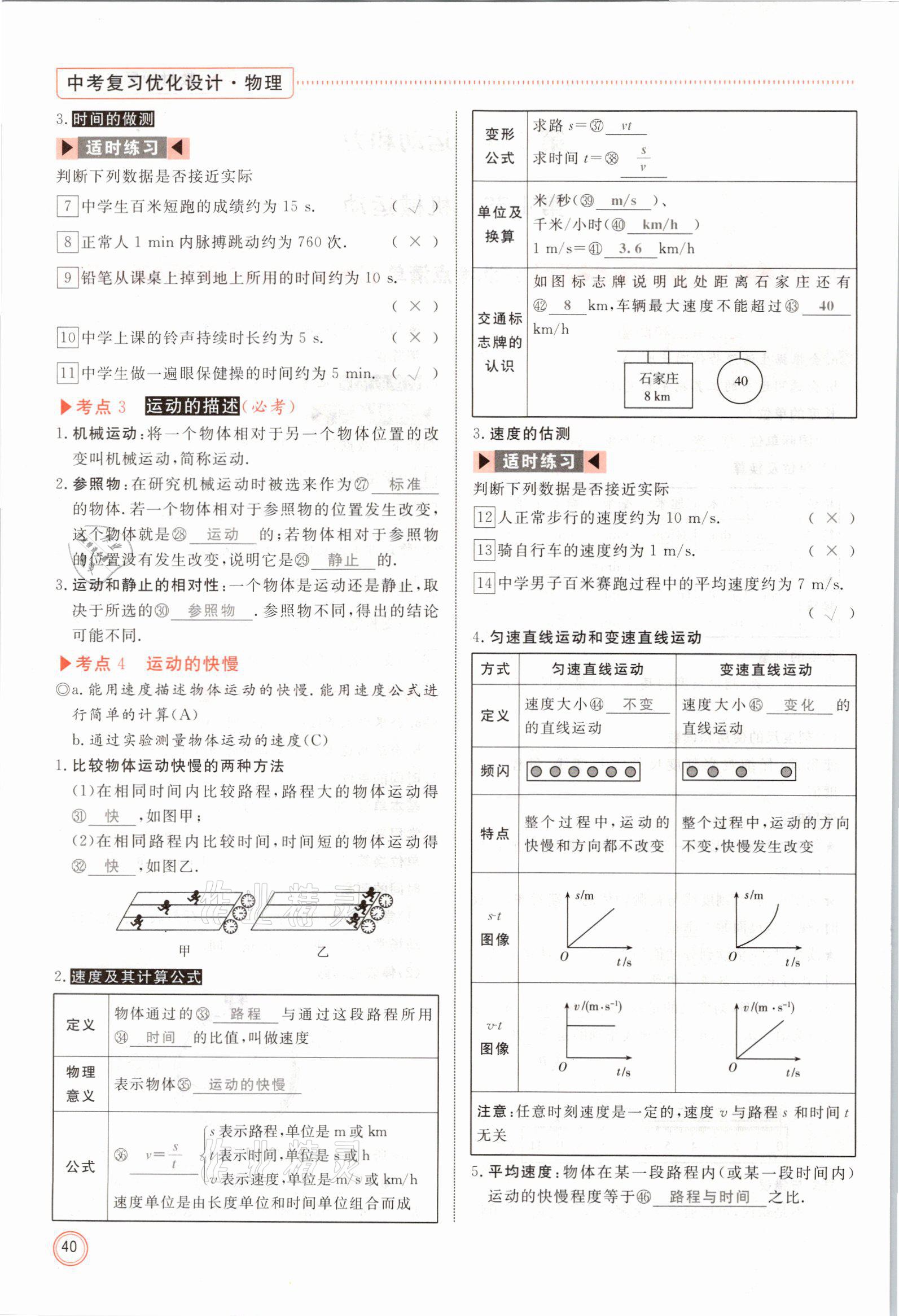 2021年冀考金榜中考總復(fù)習(xí)優(yōu)化設(shè)計(jì)物理 參考答案第40頁(yè)