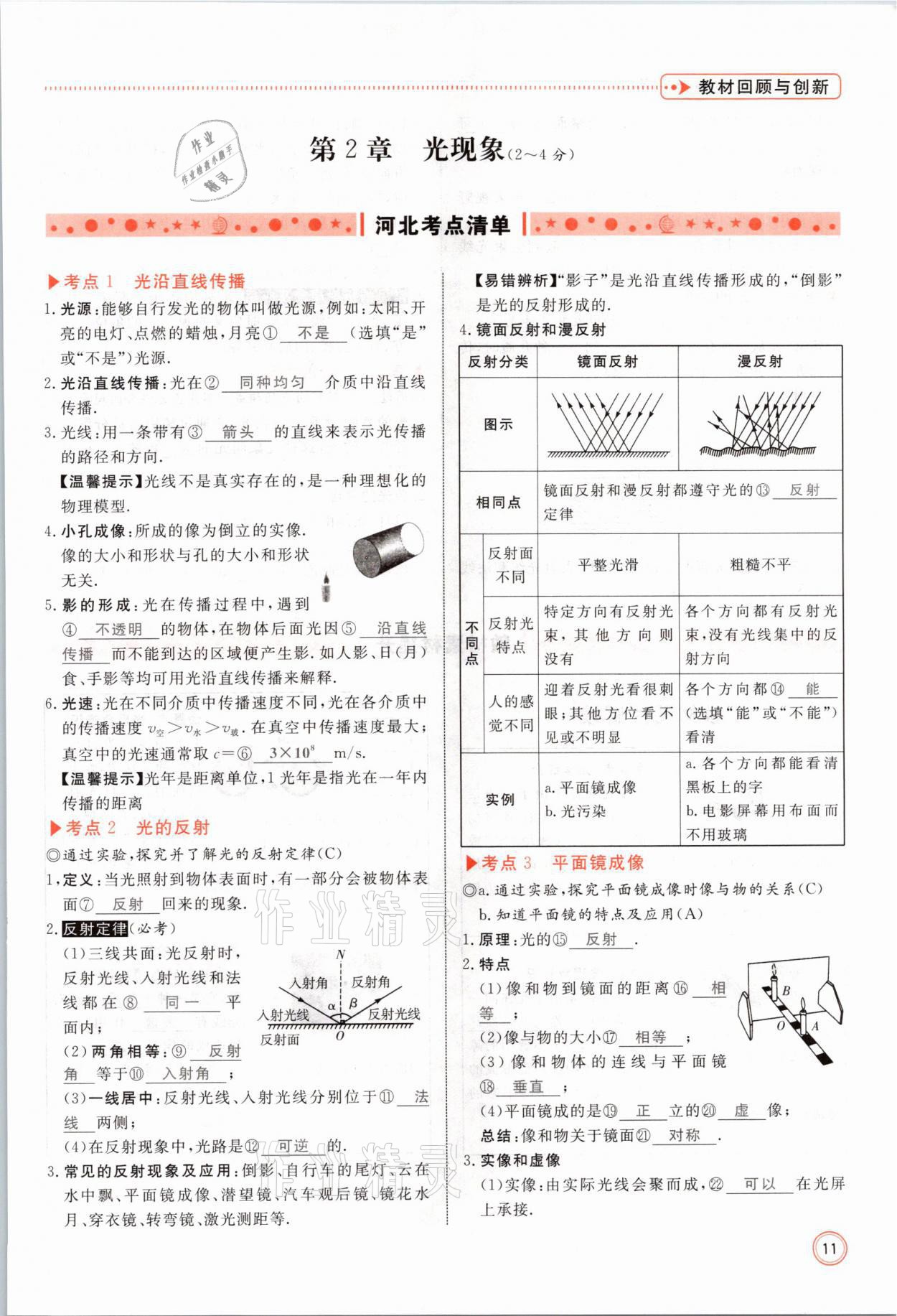 2021年冀考金榜中考總復(fù)習(xí)優(yōu)化設(shè)計(jì)物理 參考答案第11頁(yè)