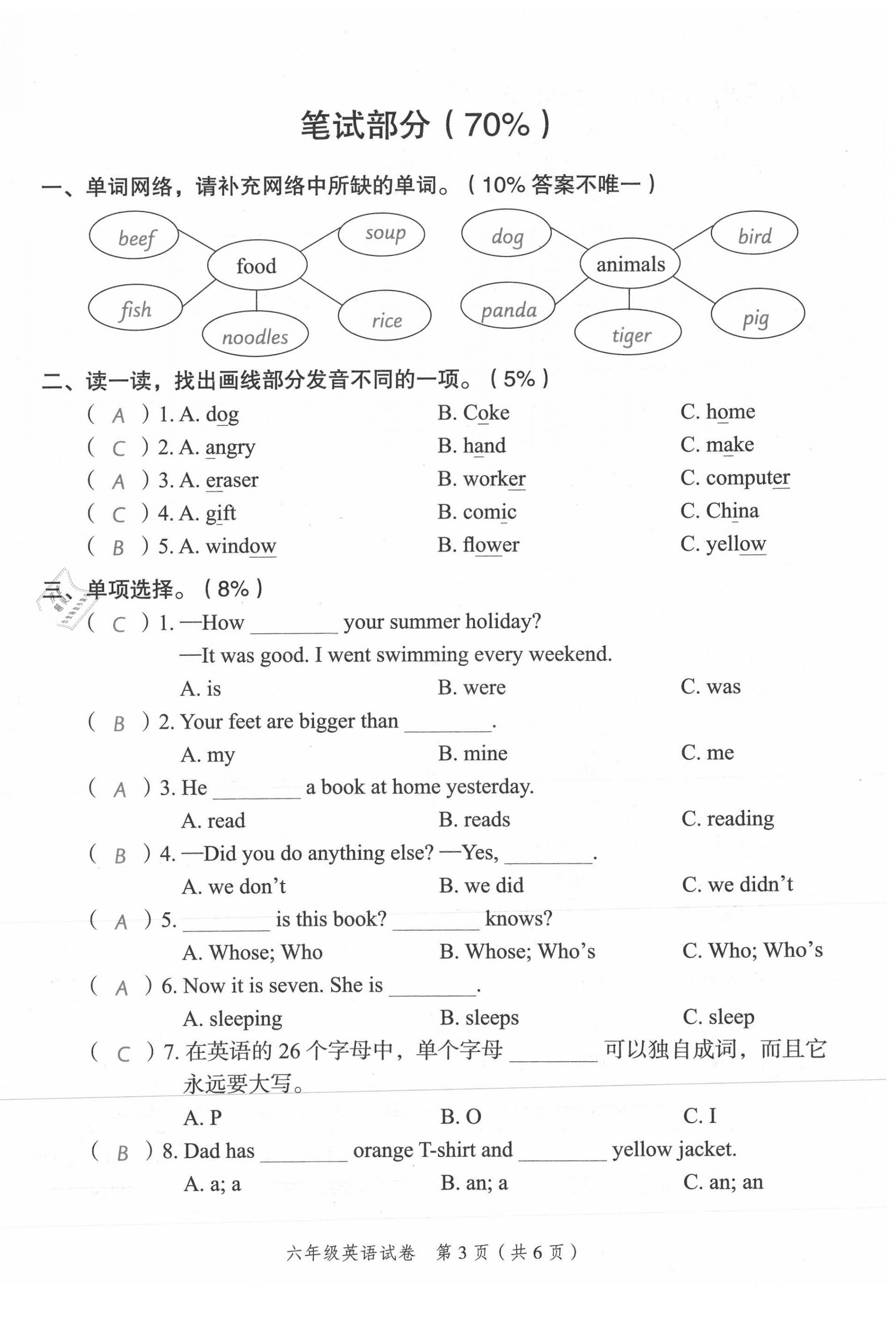 2021年名師面對面小考滿分特訓(xùn)方案英語山西專版 第16頁