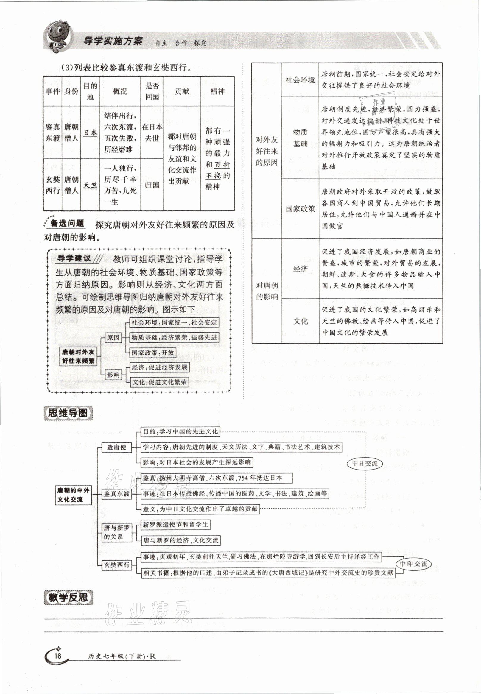 2021年金太陽導學案七年級歷史下冊人教版 參考答案第18頁