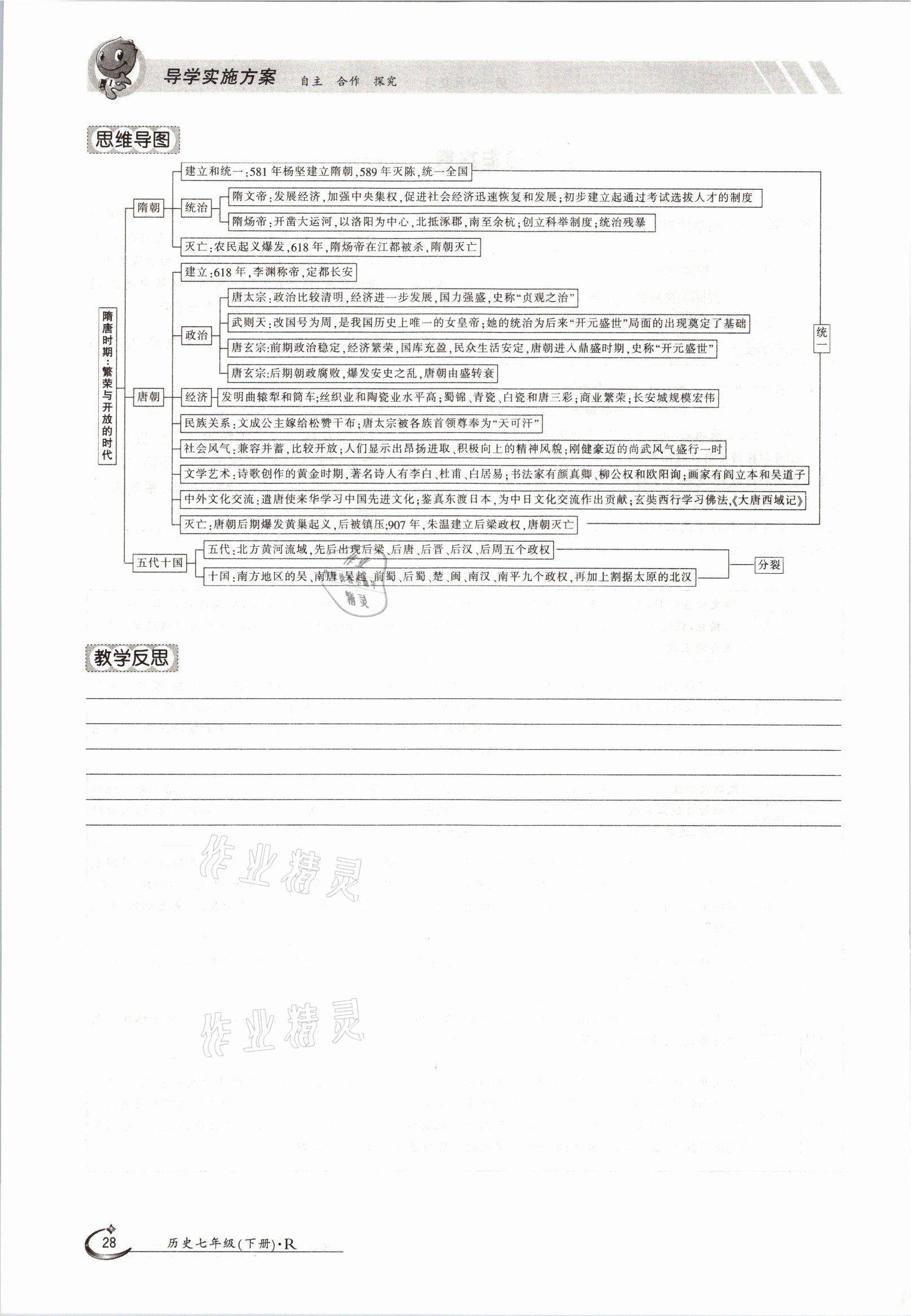 2021年金太阳导学案七年级历史下册人教版 参考答案第28页